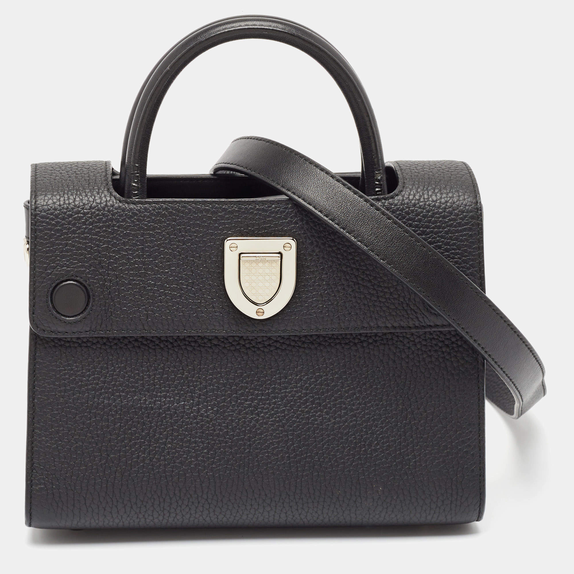 Pre Owned Dior Black Leather Mini Diorever Top Handle Bag