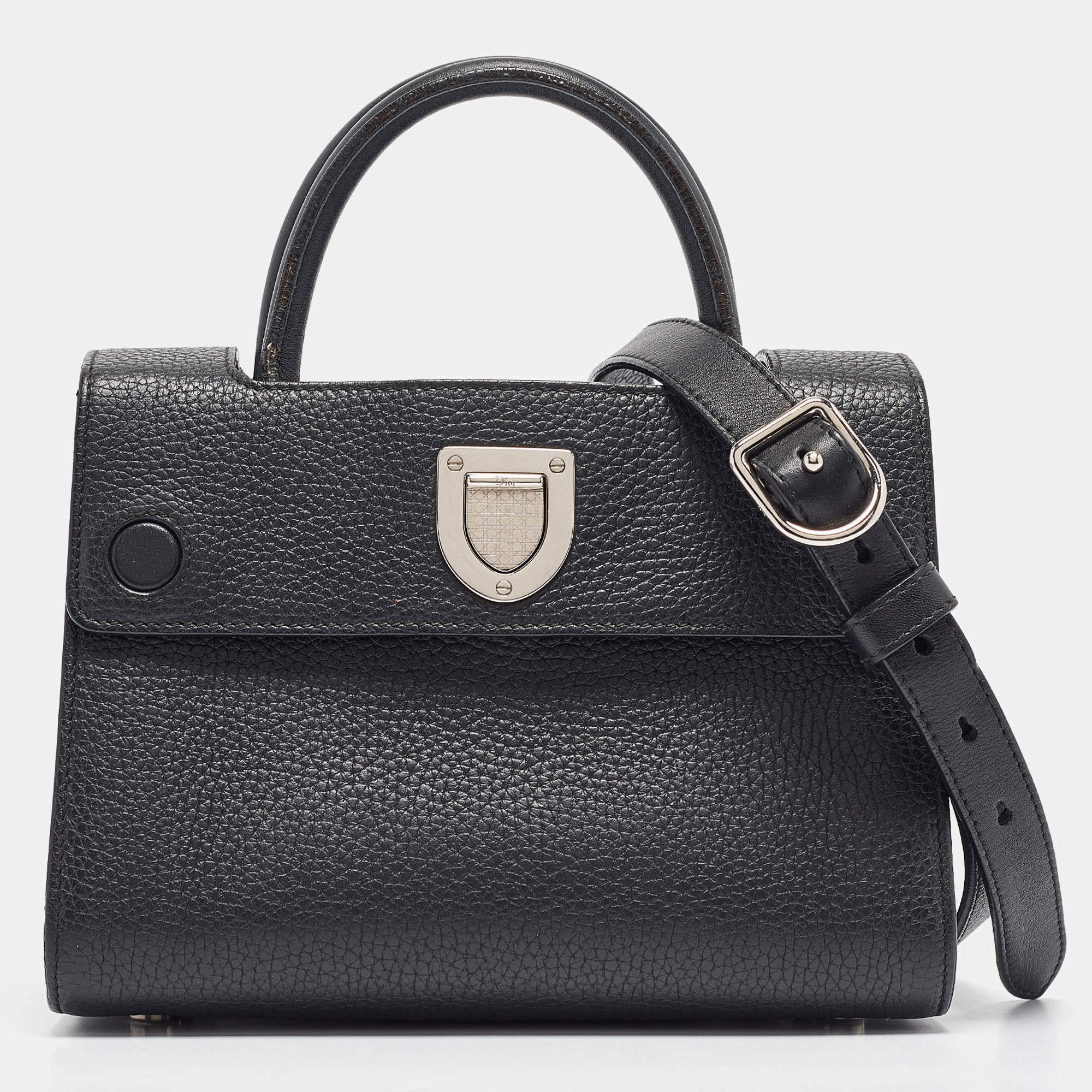 Pre Owned Dior Black Leather Mini Diorever Tote