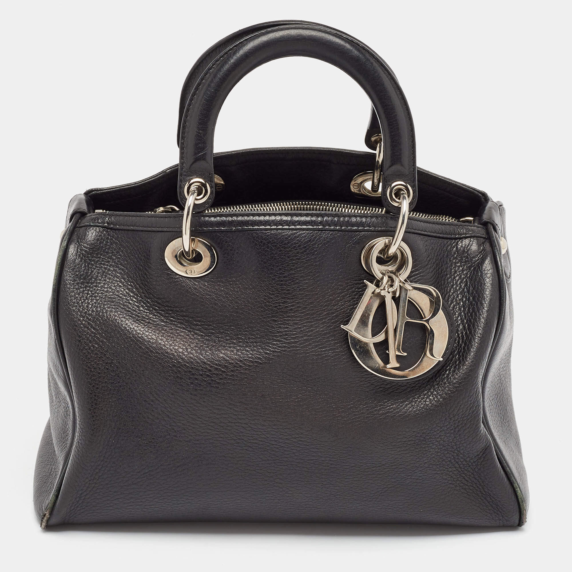 Pre Owned Dior Black Leather Diorissimo Satchel