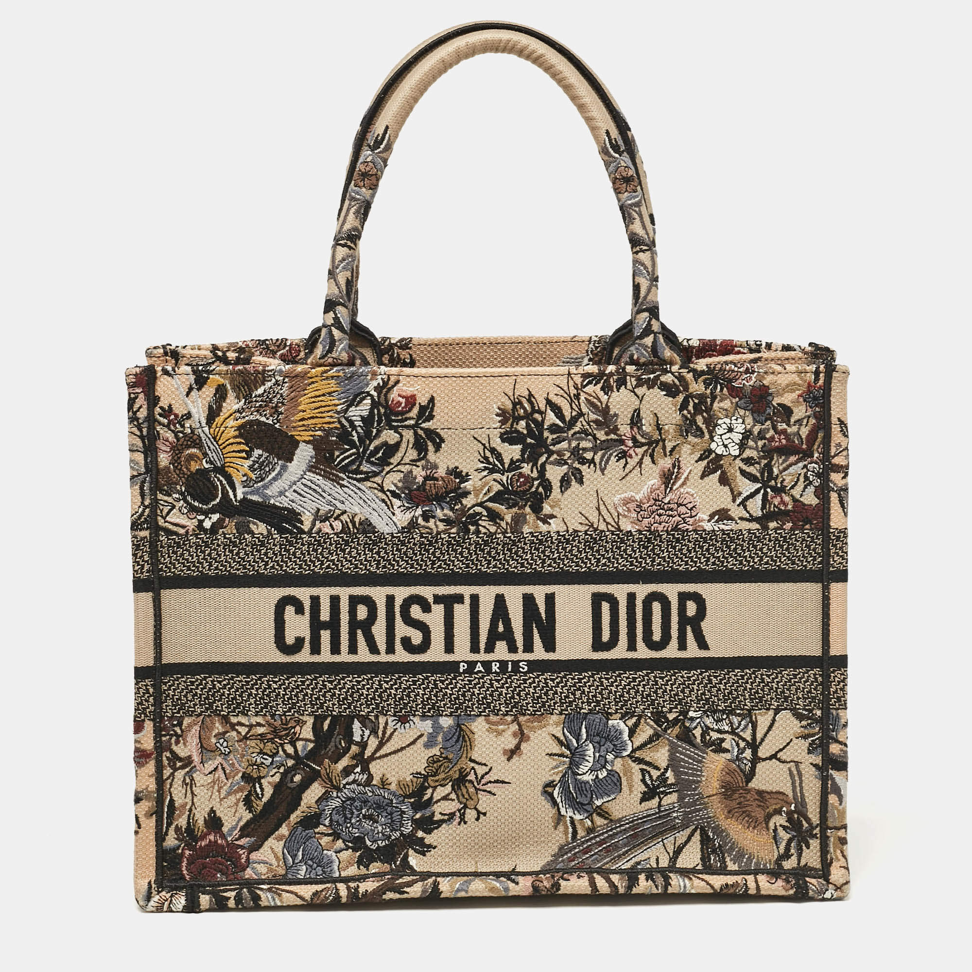 Pre Owned Dior Multicolor Embroidered Canvas Medium Garden Book Tote