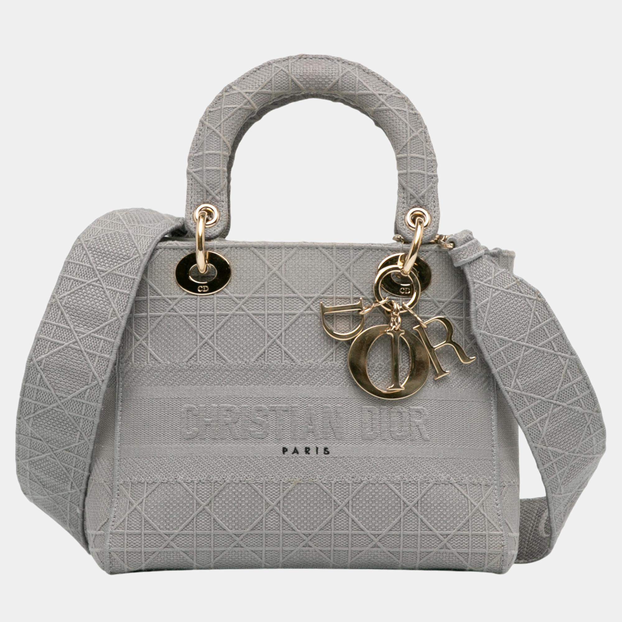 Dior Grey Medium Cannage Lady D-Lite