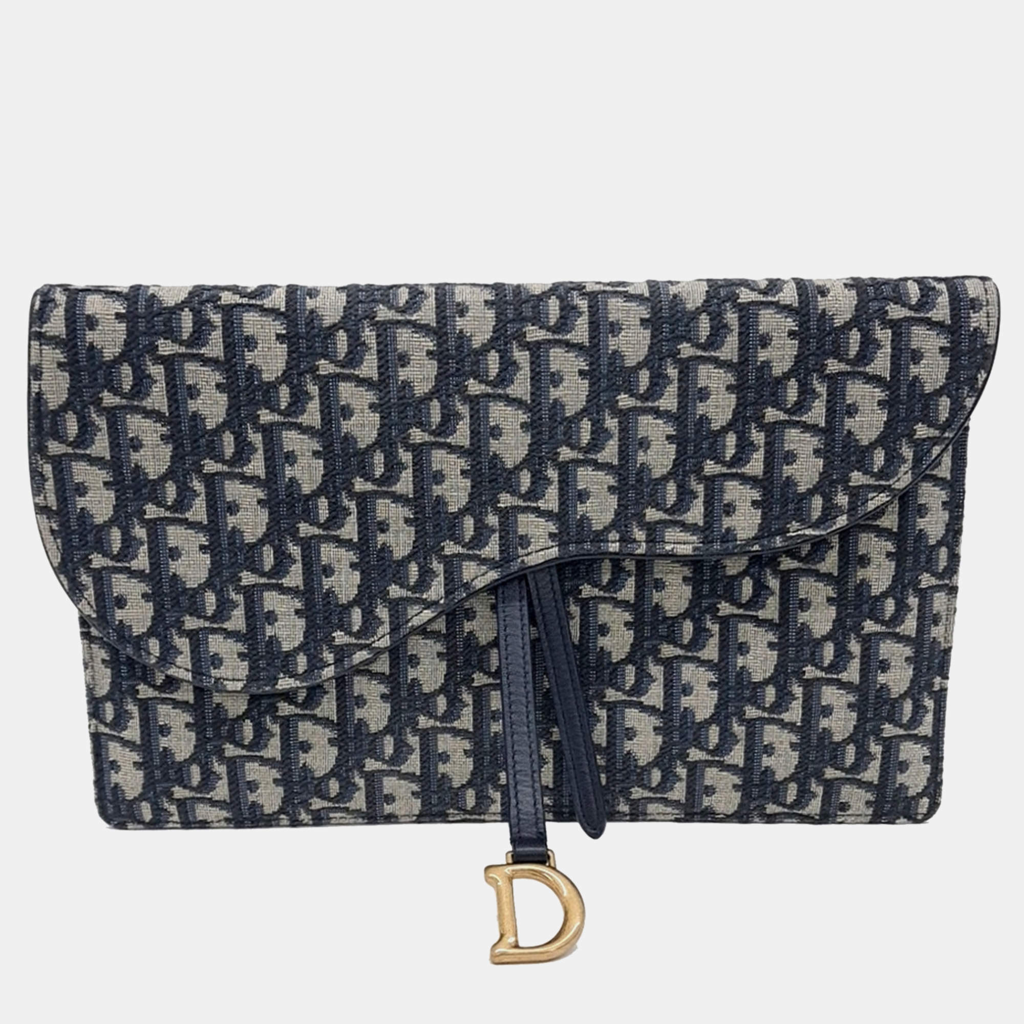 Pre Owned Christian Dior Oblique Saddle Pouch Bag