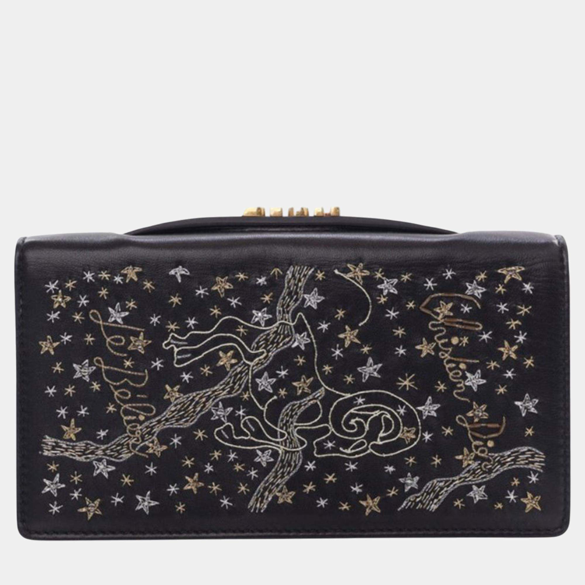 Dior Black Lambskin Tarot Aries Clutch