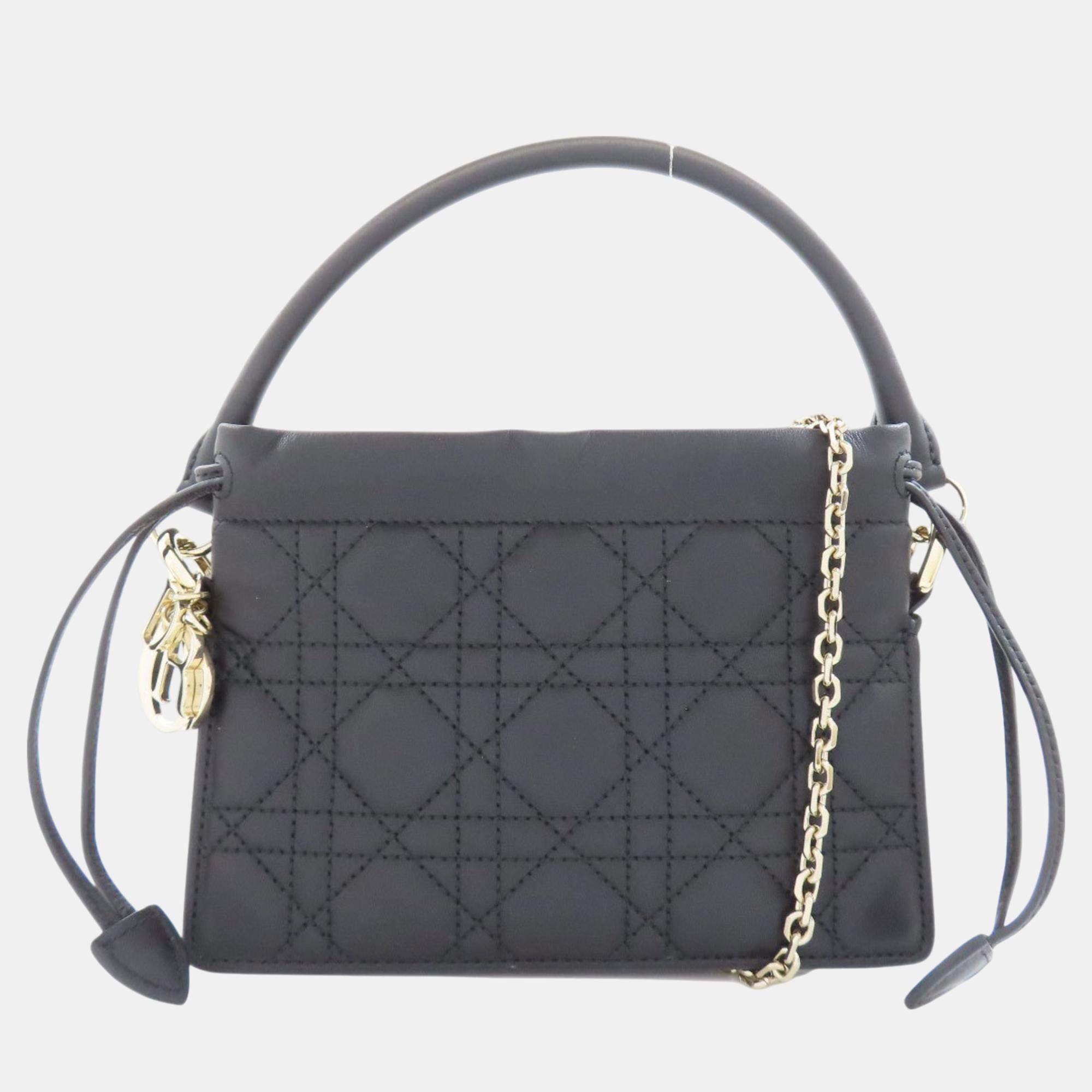 Pre Owned Christian Dior Calf Leather Lady Millie Handbag