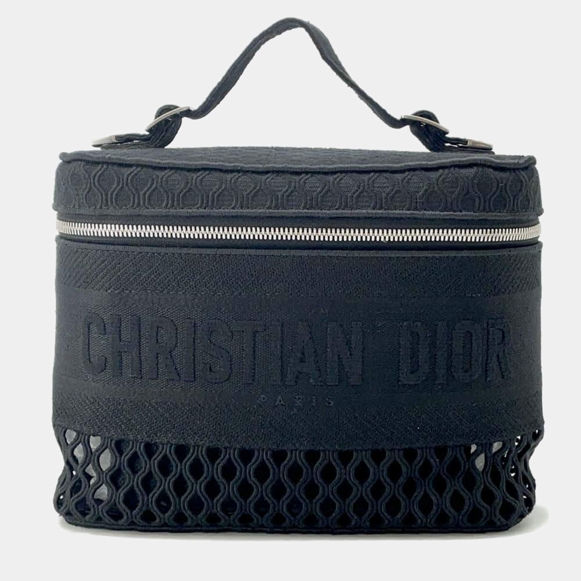 Dior travel Vanity Bag Black Canvas