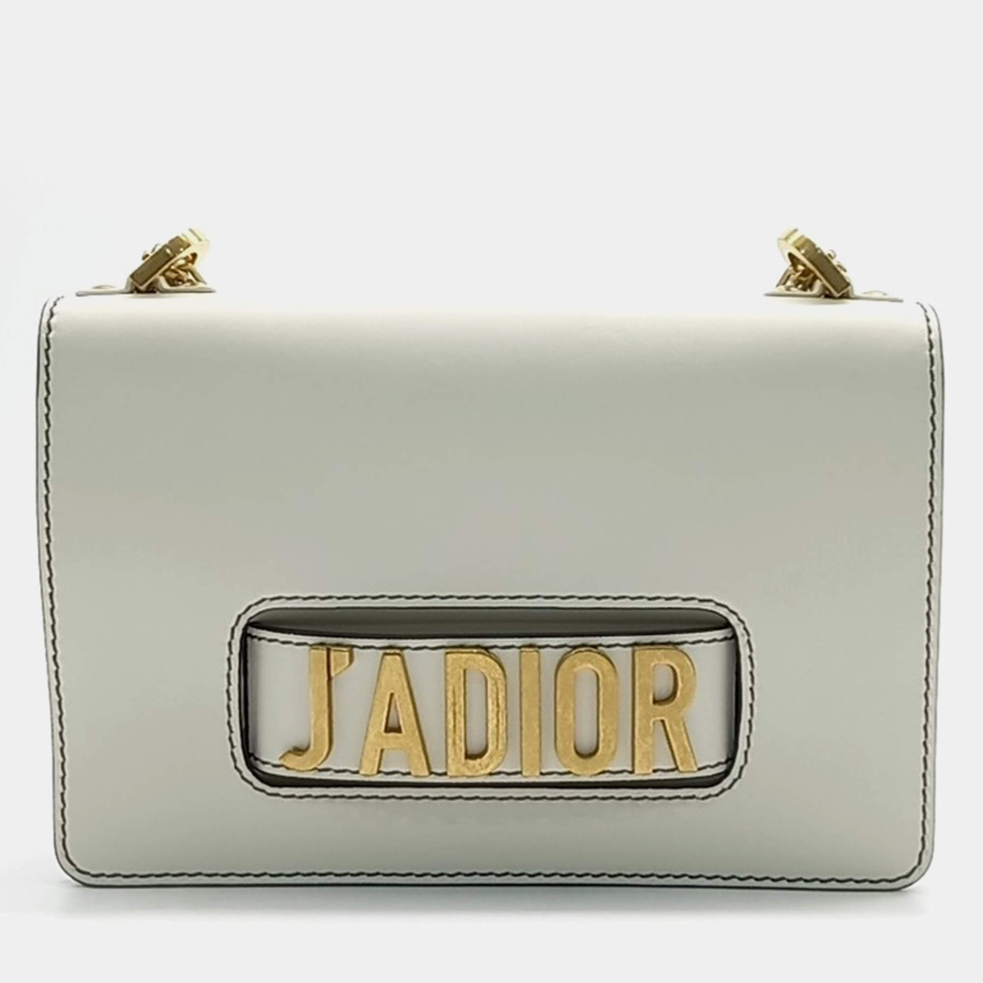 Dior Ivory Leather J'adior Chain Shoulder Bag