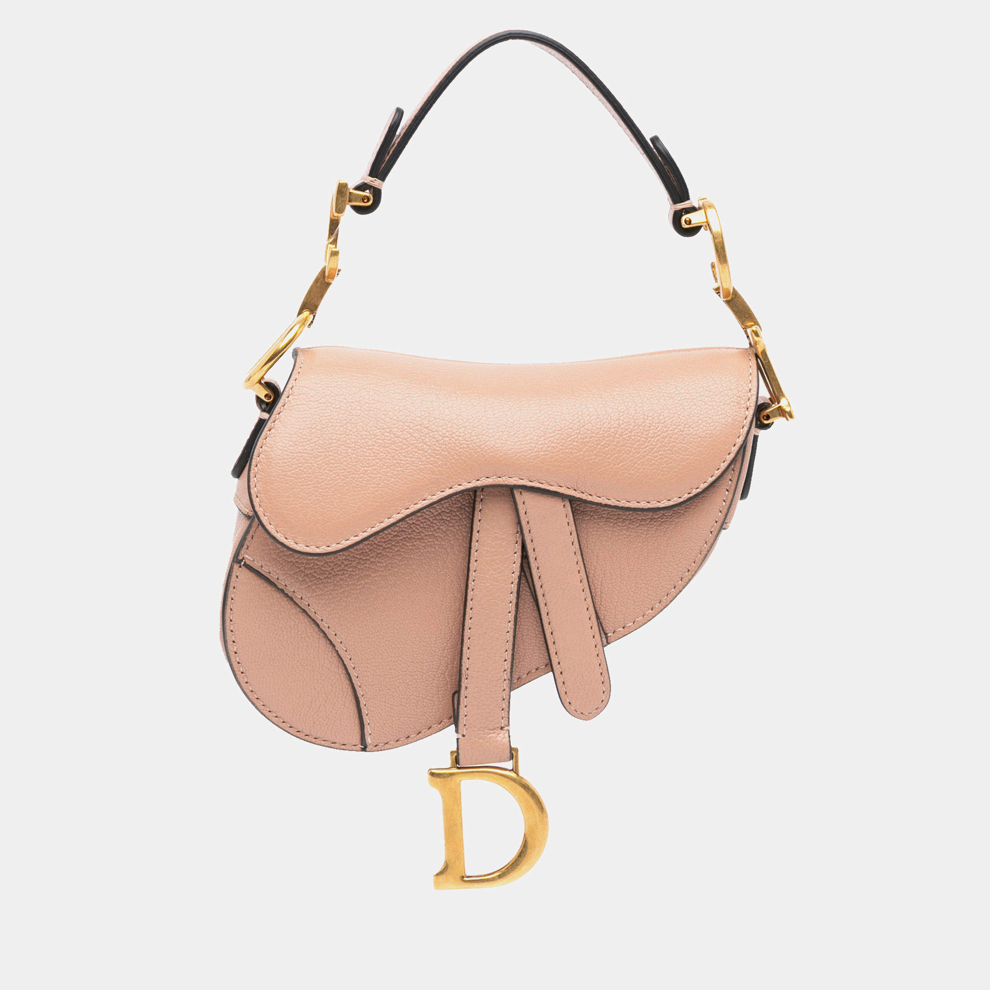 Dior Nude Goatskin Micro Saddle Crossbody Bag