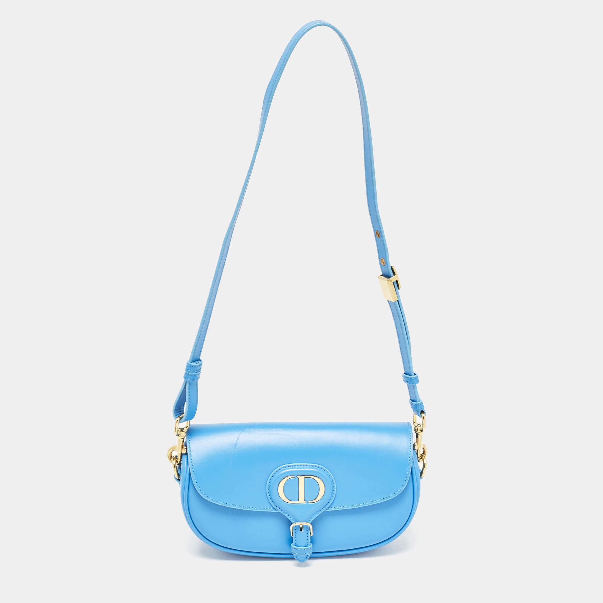 Pre Owned Dior Blue Leather Bobby East-West Shoulder Bag
