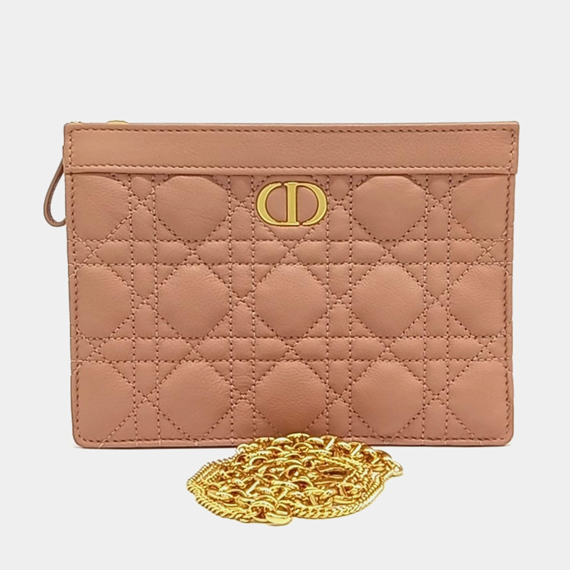Dior Pink Leather Caro Chain Crossbody Bag