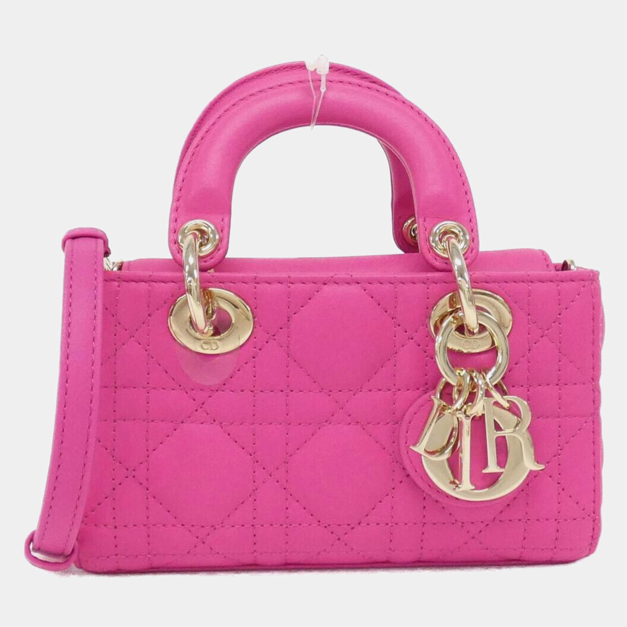 Dior Pink Leather Micro Lady D-Joy Handbag