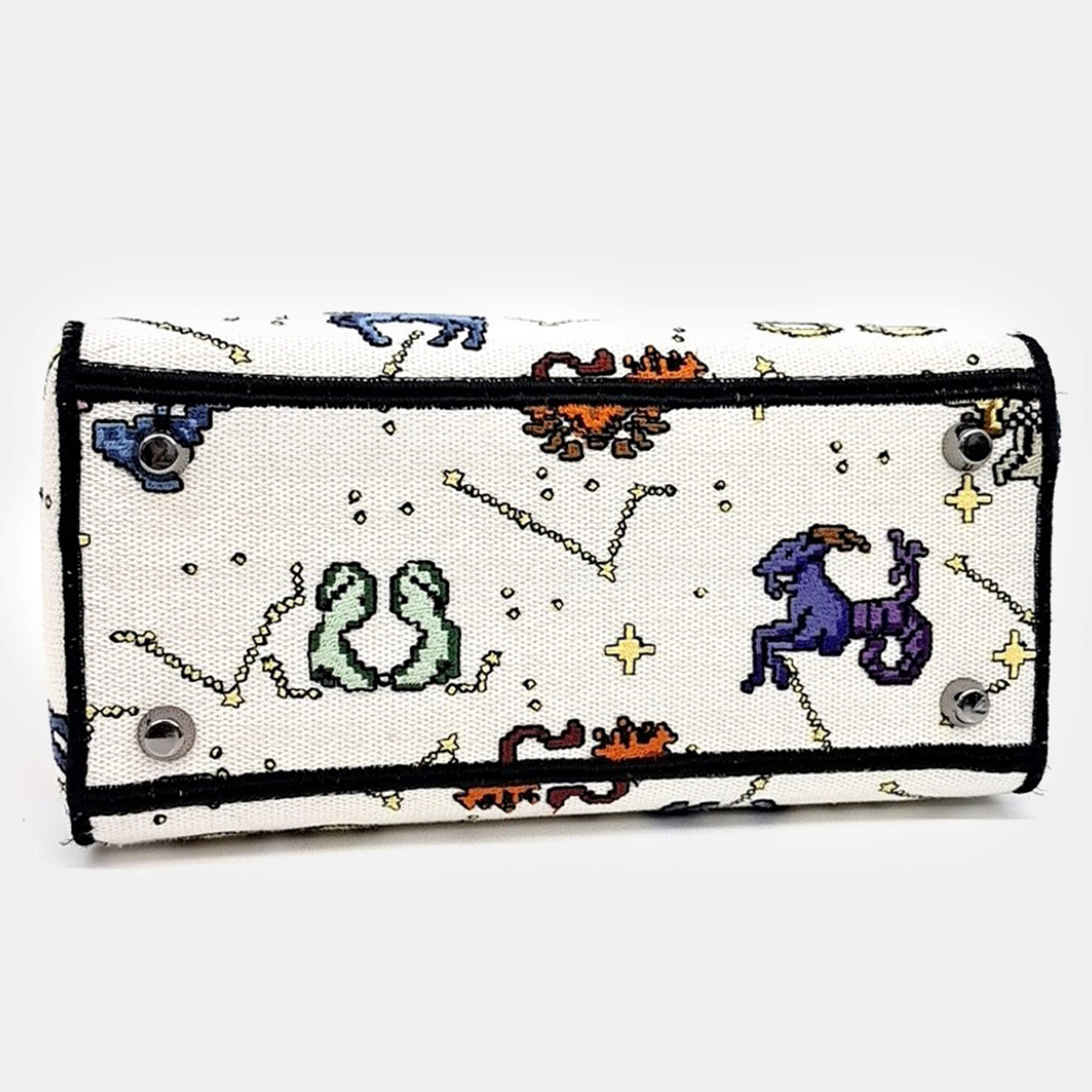 Pre Owned Dior Multicolor Fabric Medium Lady D-Lite ToteBag