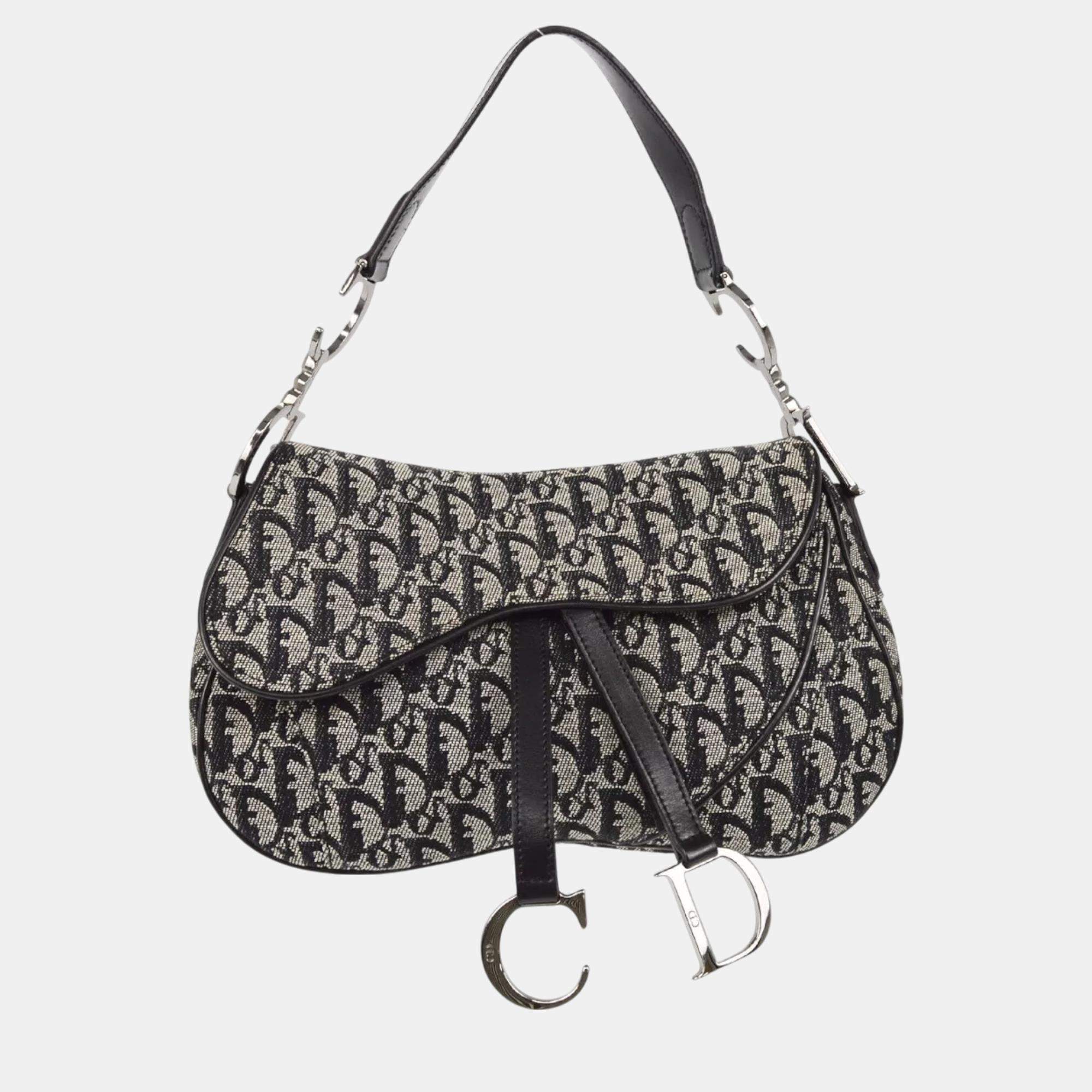 Dior Black Trotter Double Saddle Bag