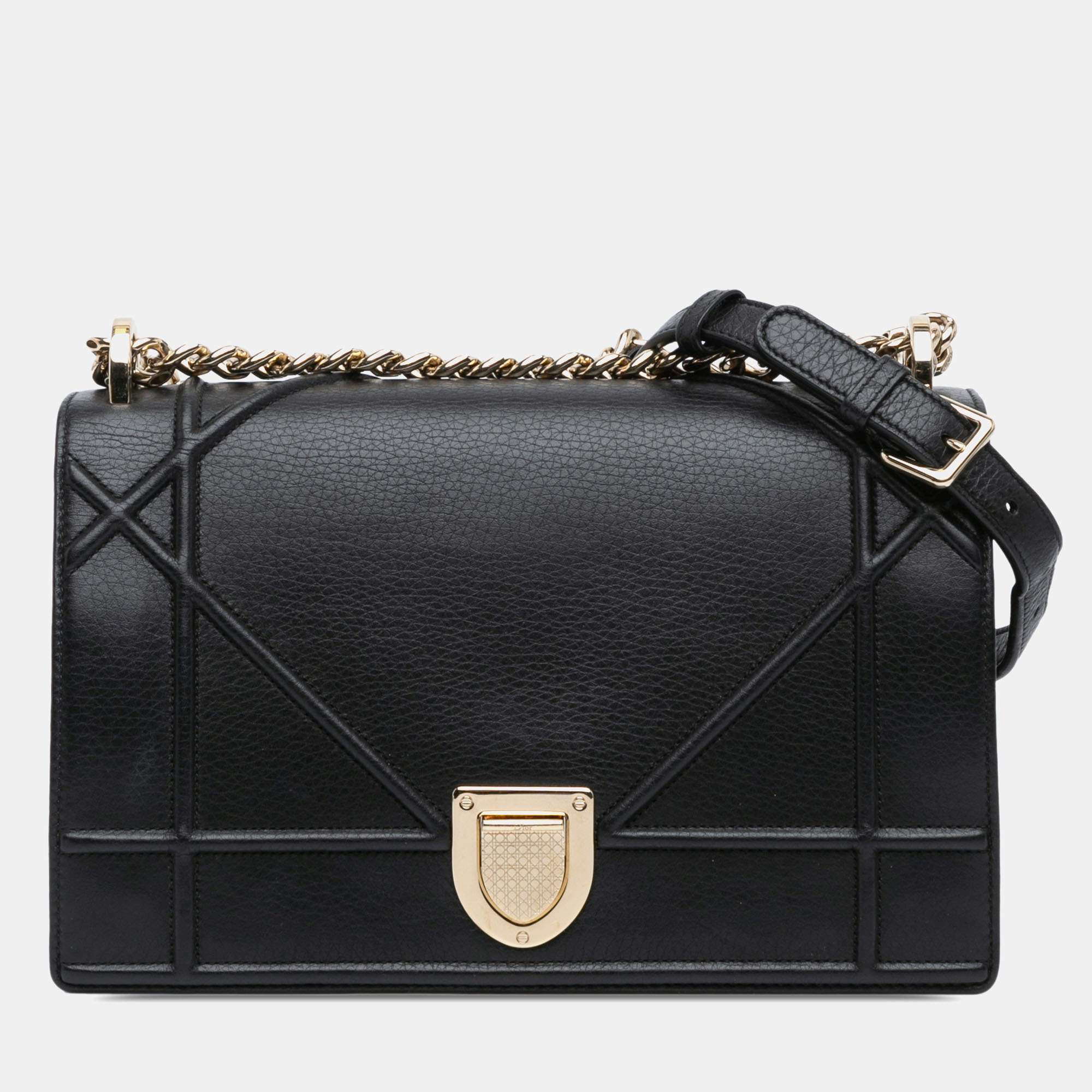 Dior Black Medium Calfskin Diorama Flap Bag