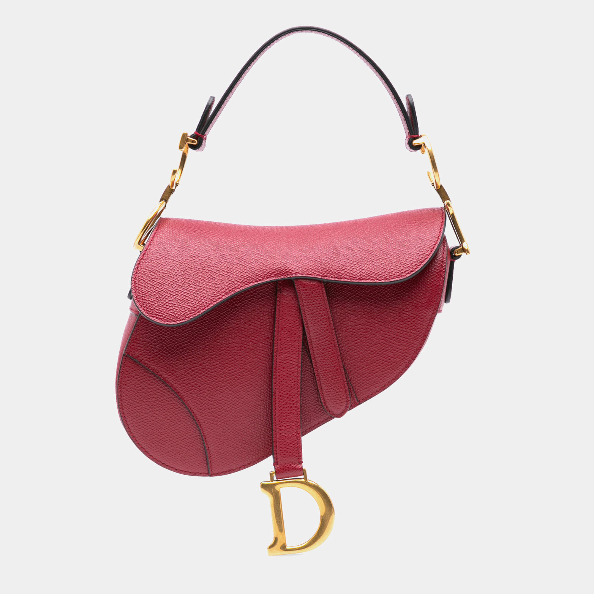 Dior Red Mini Leather Saddle Shoulder Bag
