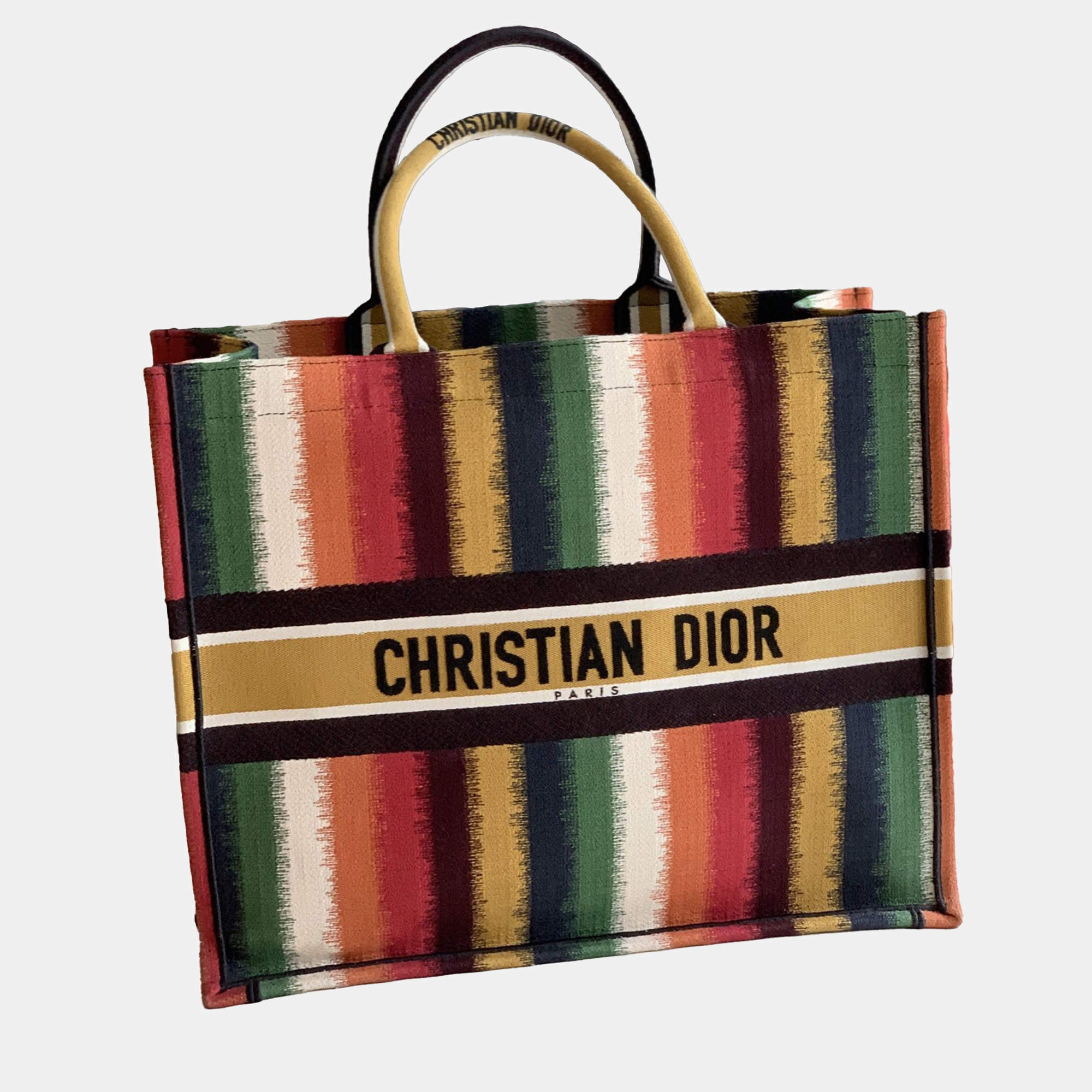 Dior Multicolor Canvas Large Book Tote Bag