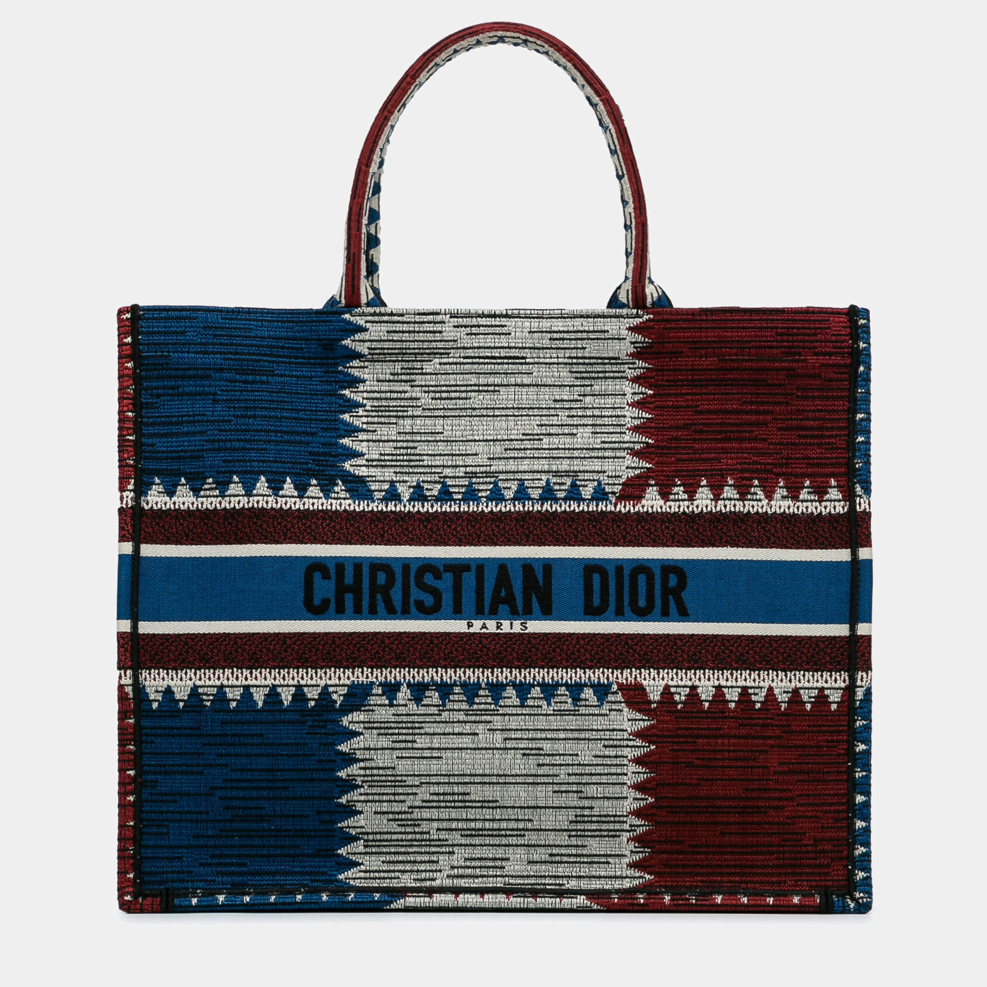 Dior Blue/Red Large French Flag Book Tote