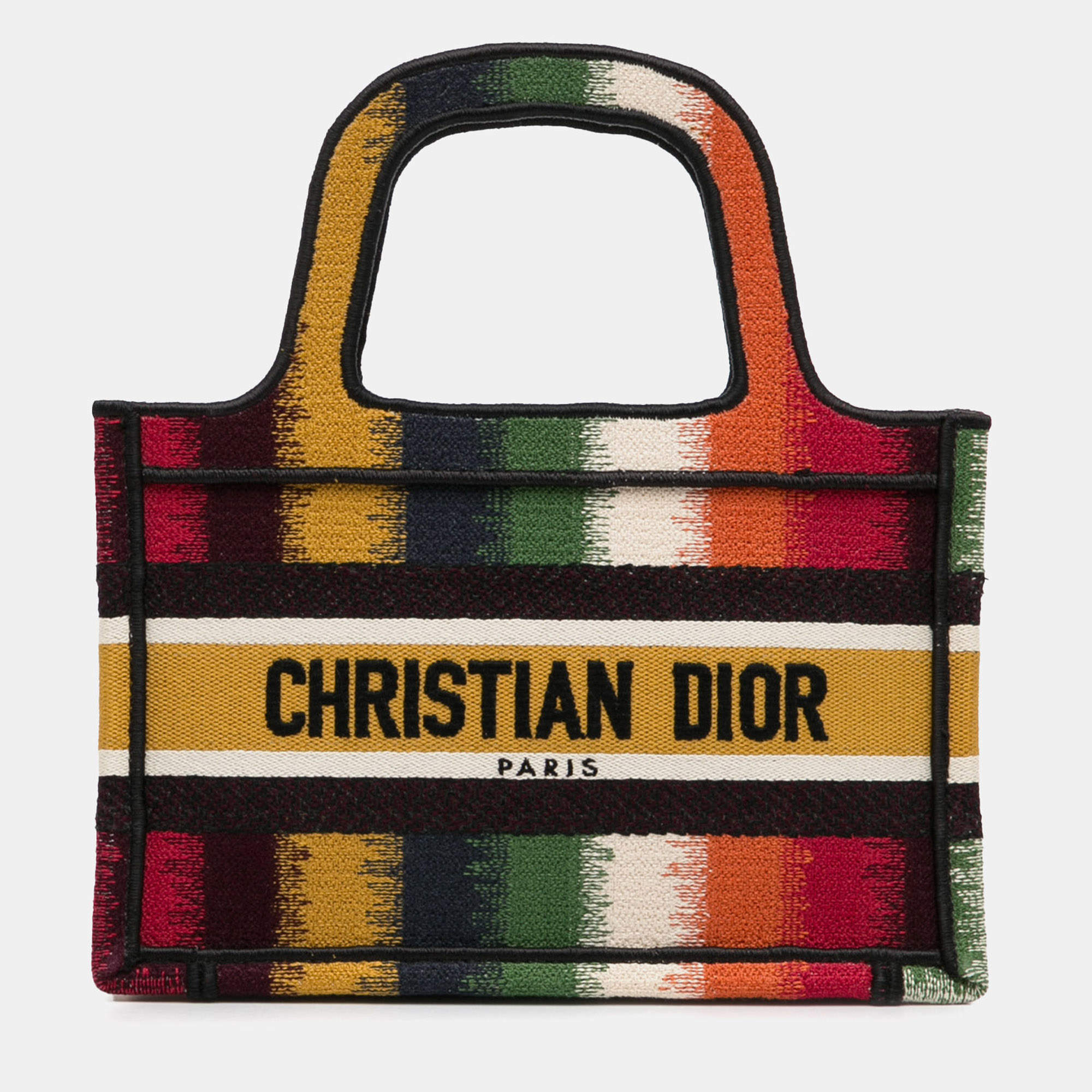 Dior Yellow Mini D Stripes Book Tote