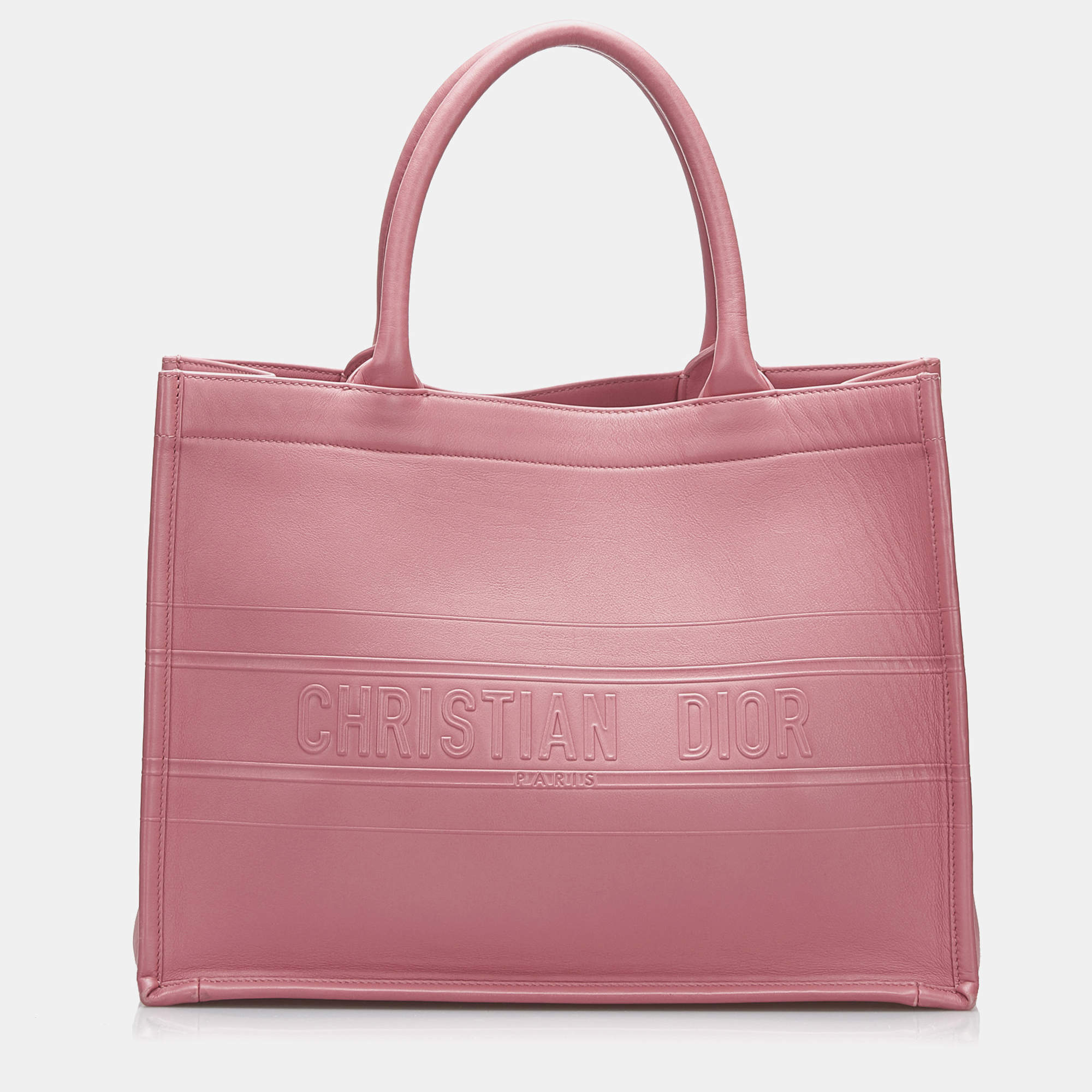 Dior Pink Medium Embossed Book Tote