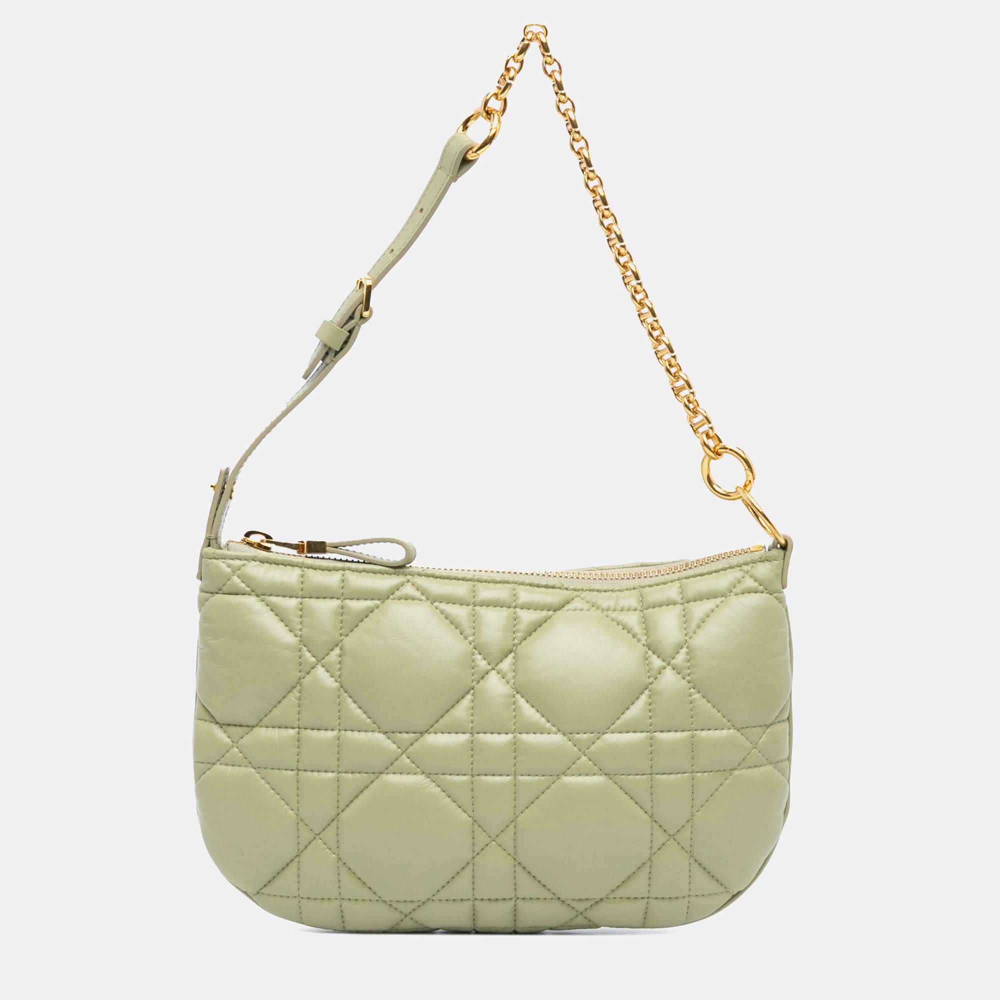 Dior Green Mini Calfskin Macrocannage Dior Caro Tulip Bag