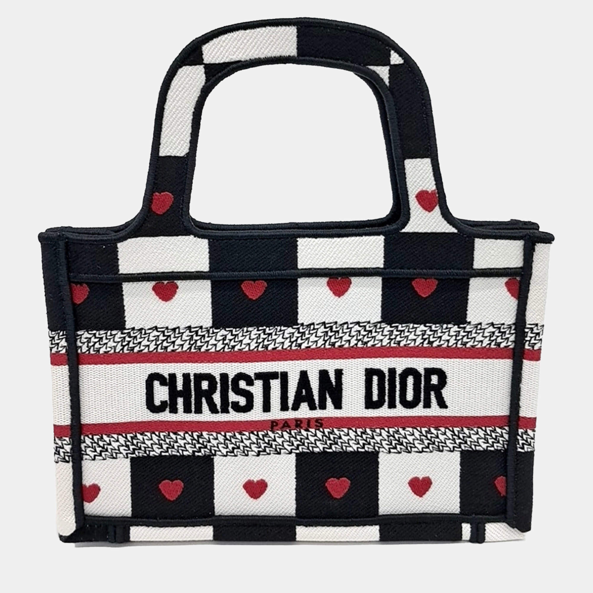Dior Multicolor Fabric Book Mini Tote Bag