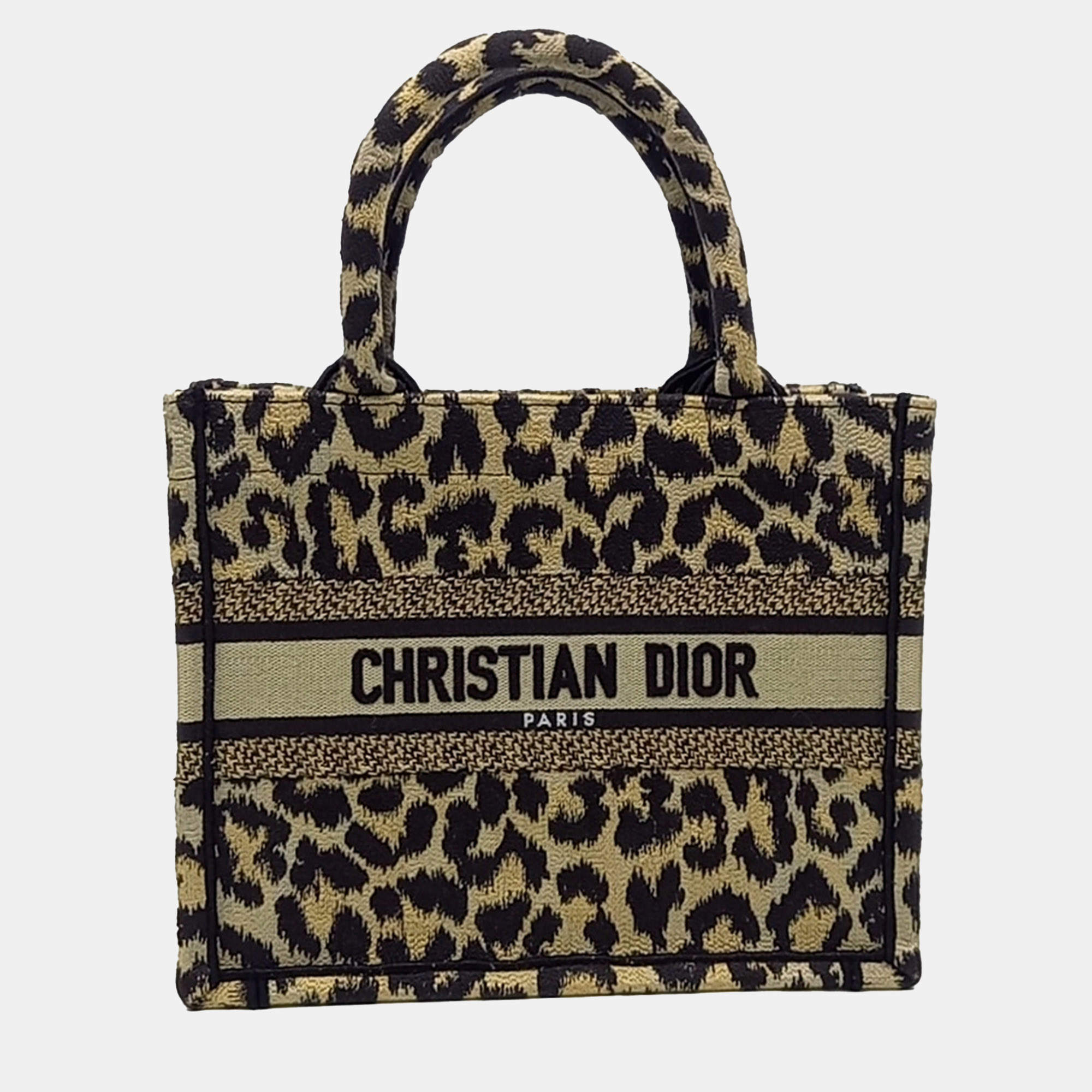 Dior Brown Fabric Oblique Book Tote Bag
