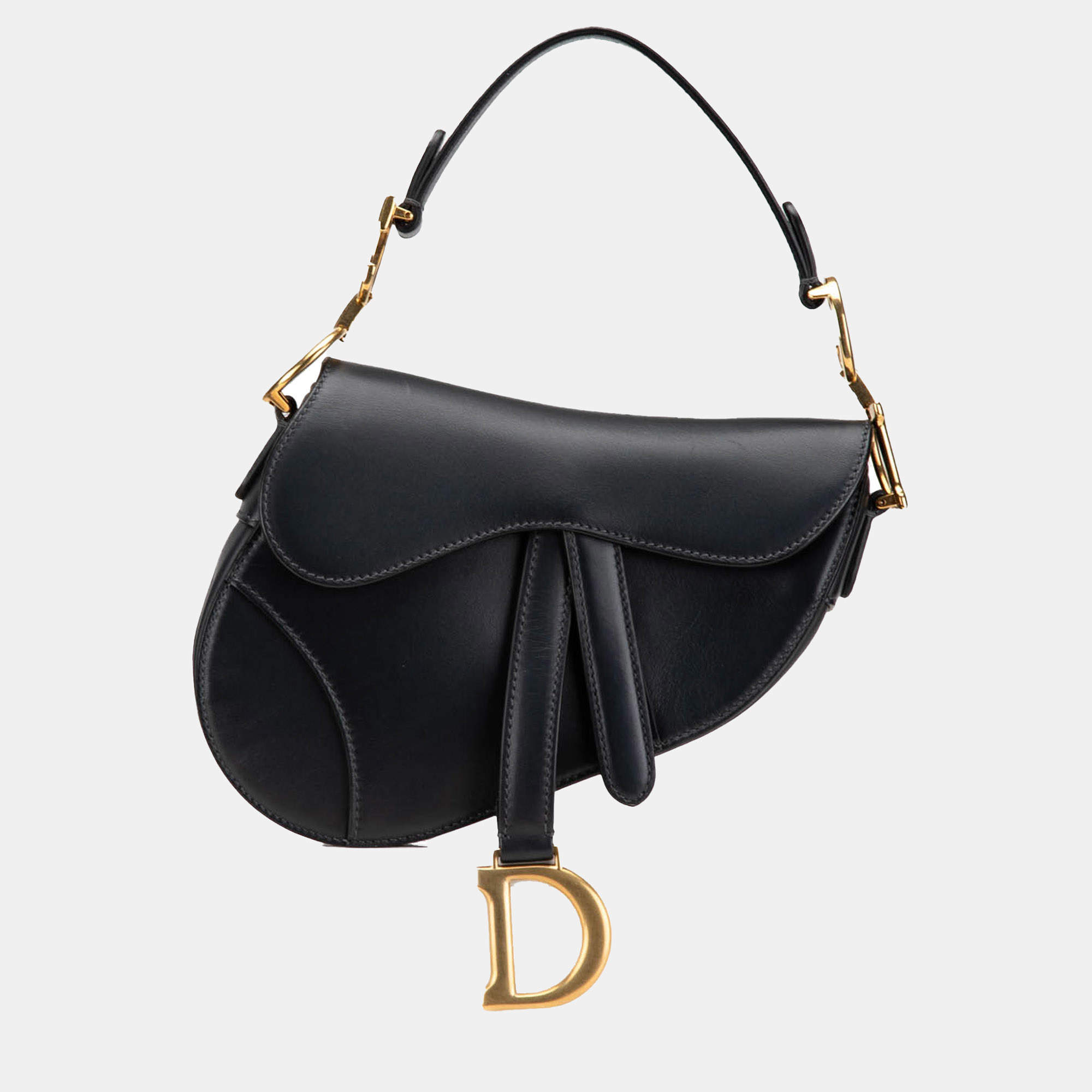 Dior Black Mini Leather Saddle