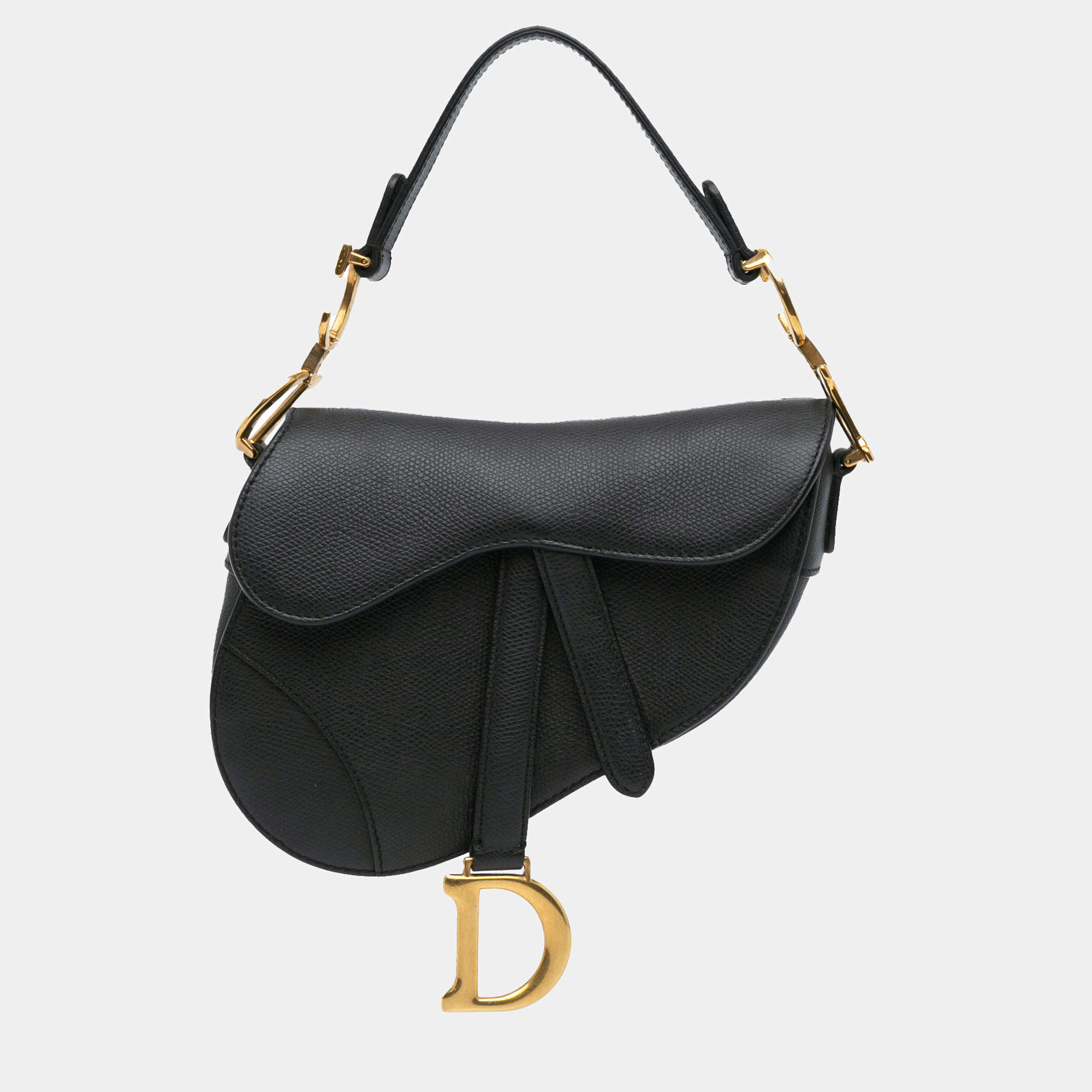 Dior Black Mini Grained Calfskin Saddle