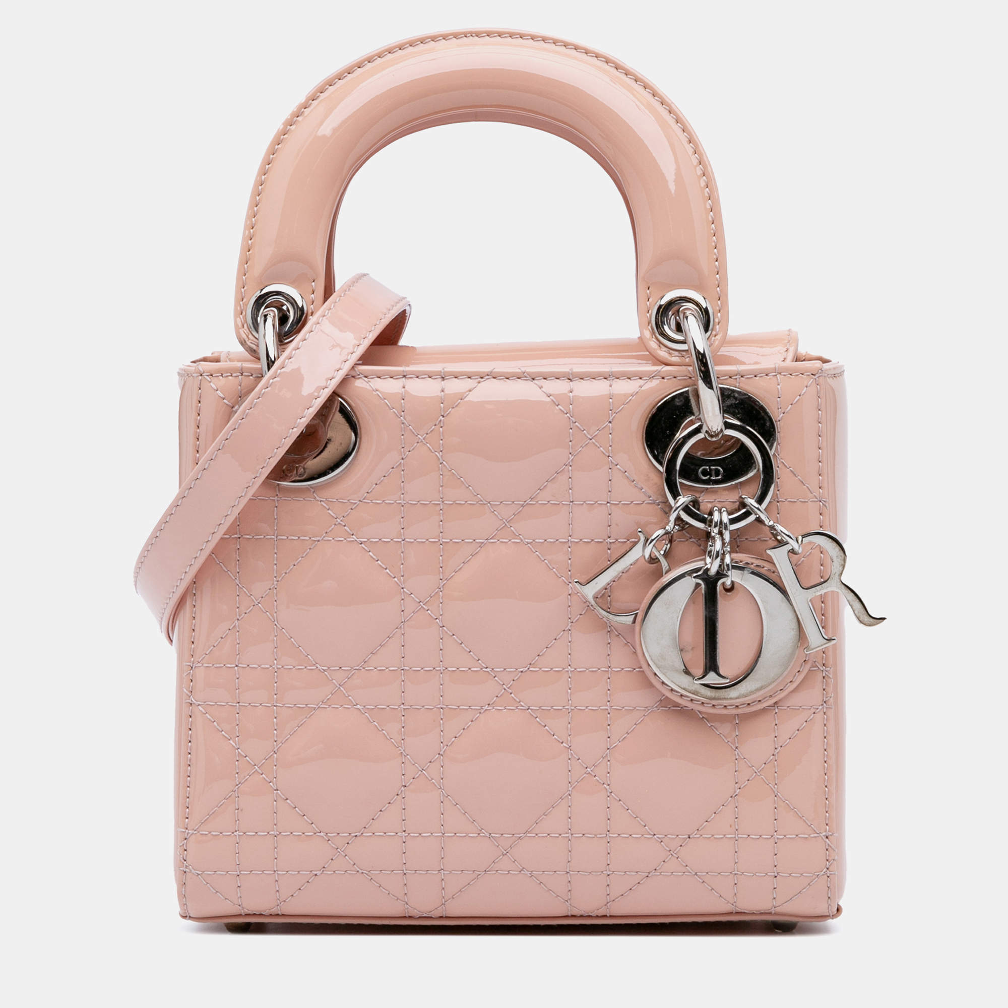 Dior Pink Mini Patent Cannage Lady Dior