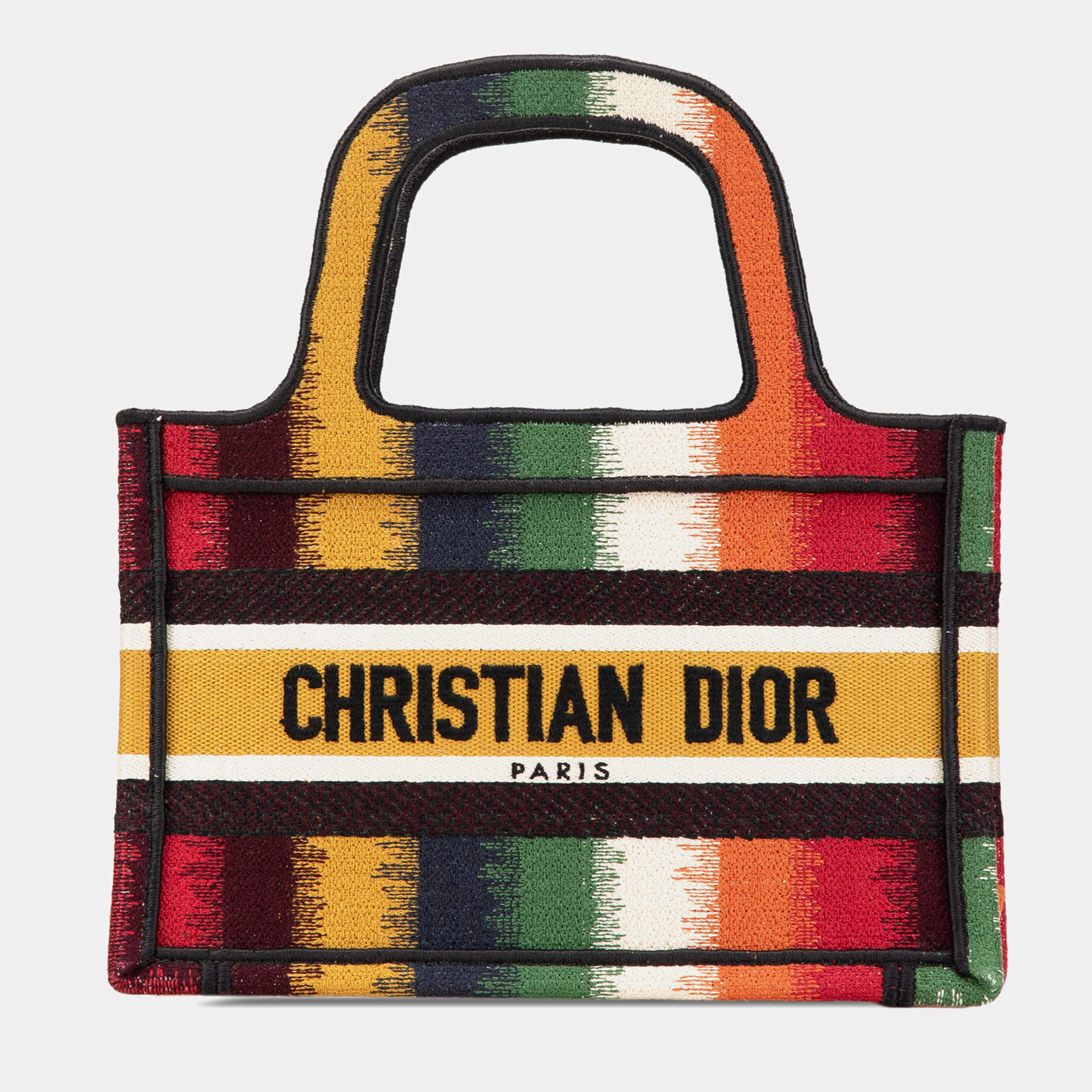 Dior Yellow Mini D Stripes Book Tote