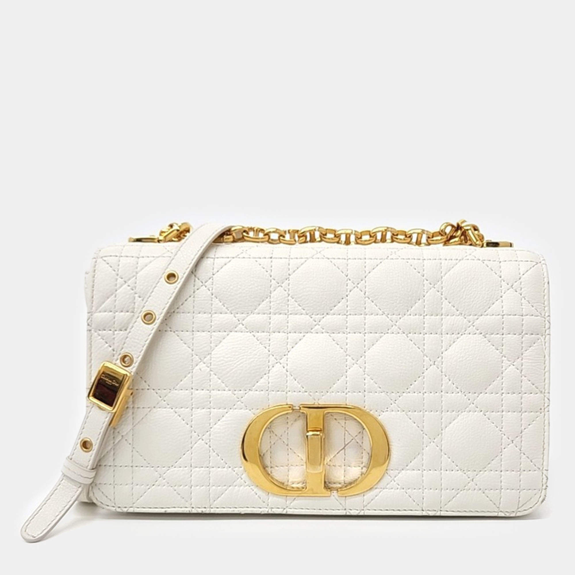 Dior Cream Leather Caro Bag Medium