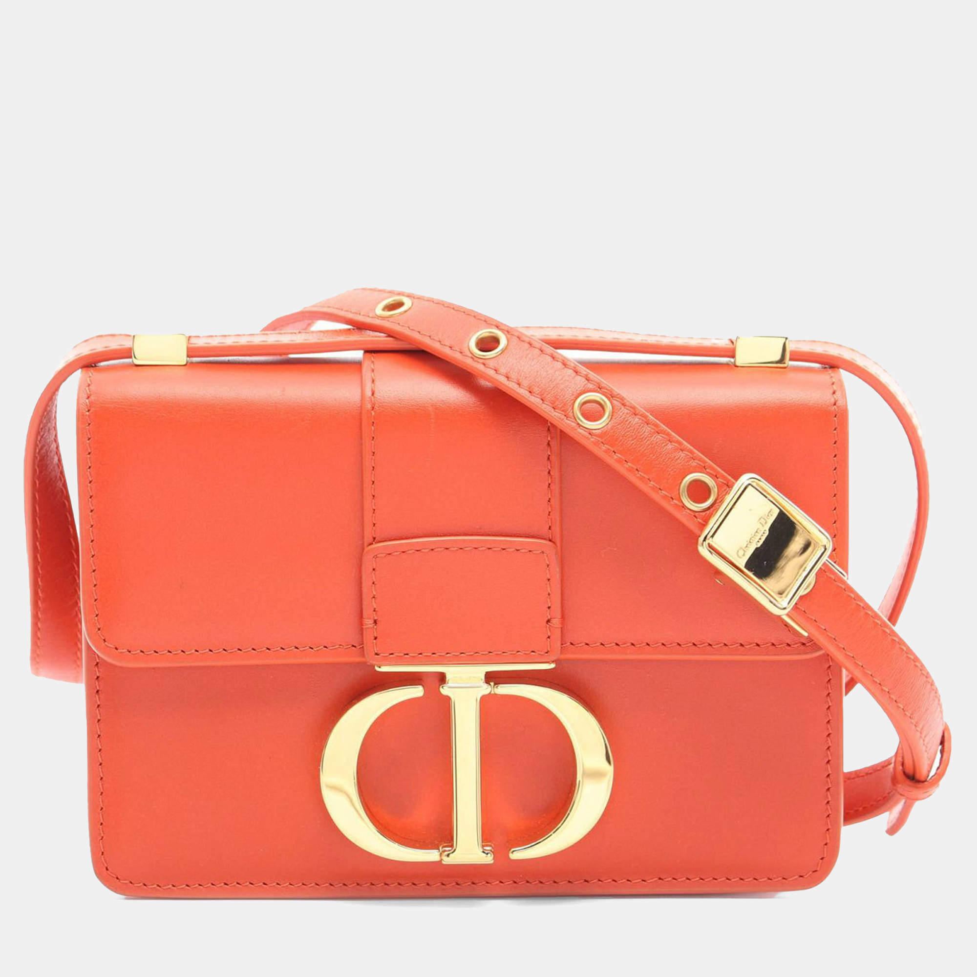 Dior Orange Micro Smooth Calfskin 30 Montaigne Flap