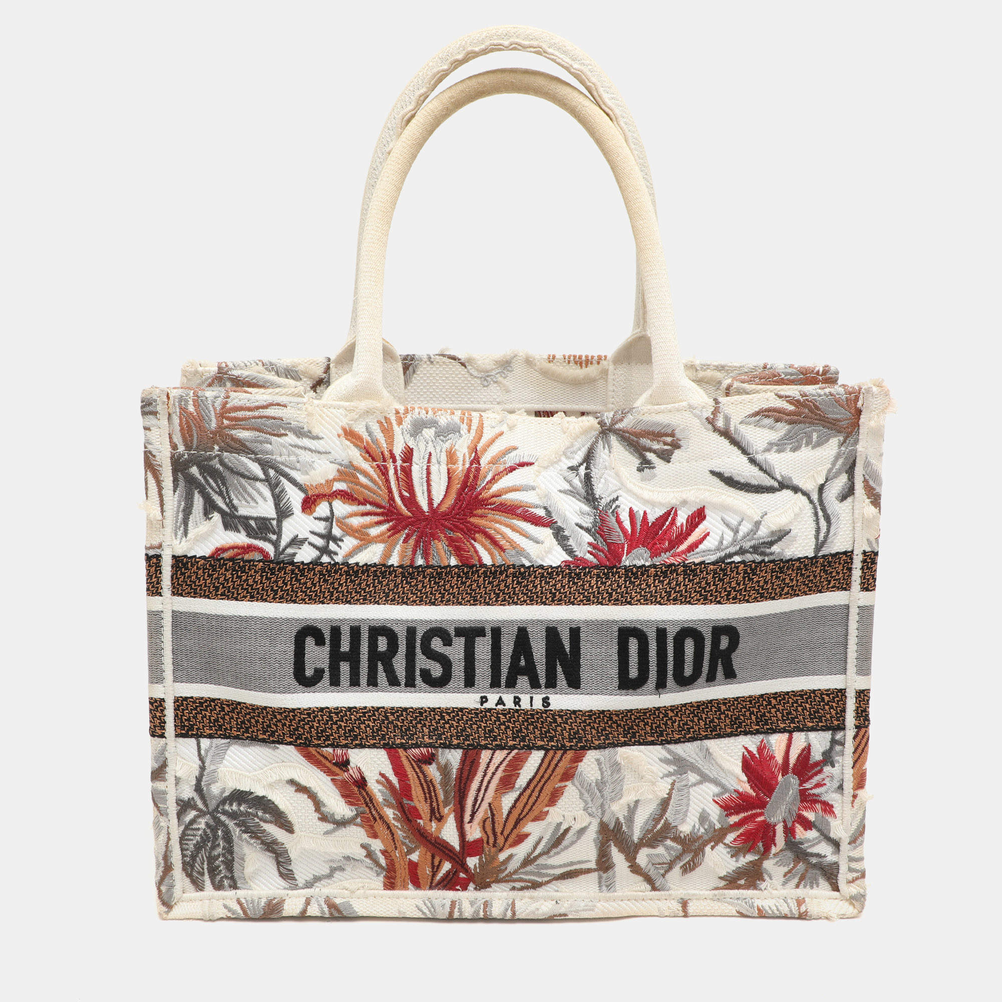 Dior Multicolor Toile De Jouy Tropicalia Embroidered Canvas Medium Book Tote