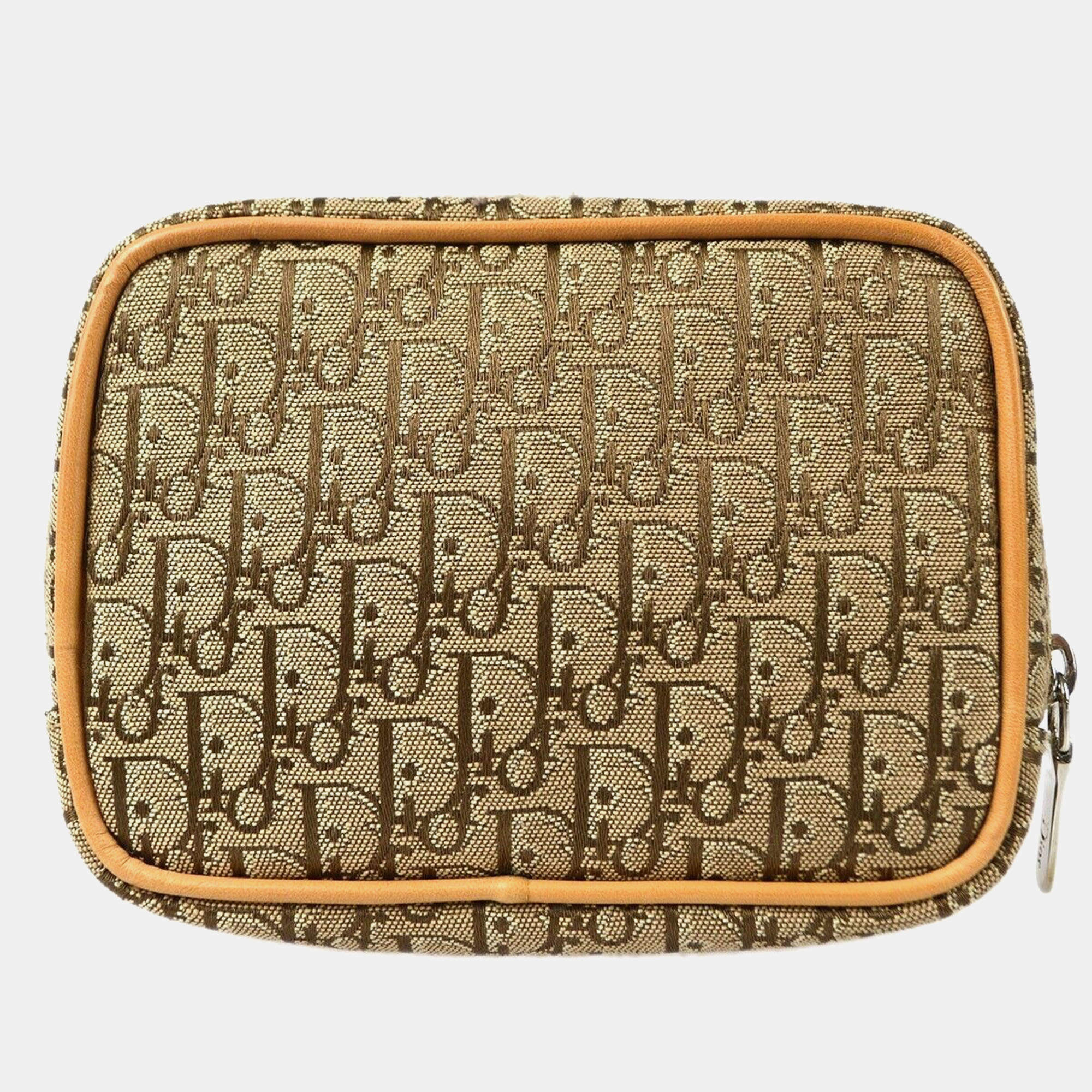 Dior Beige/Brown Canvas Trotter Mini Multi Pouch Bag
