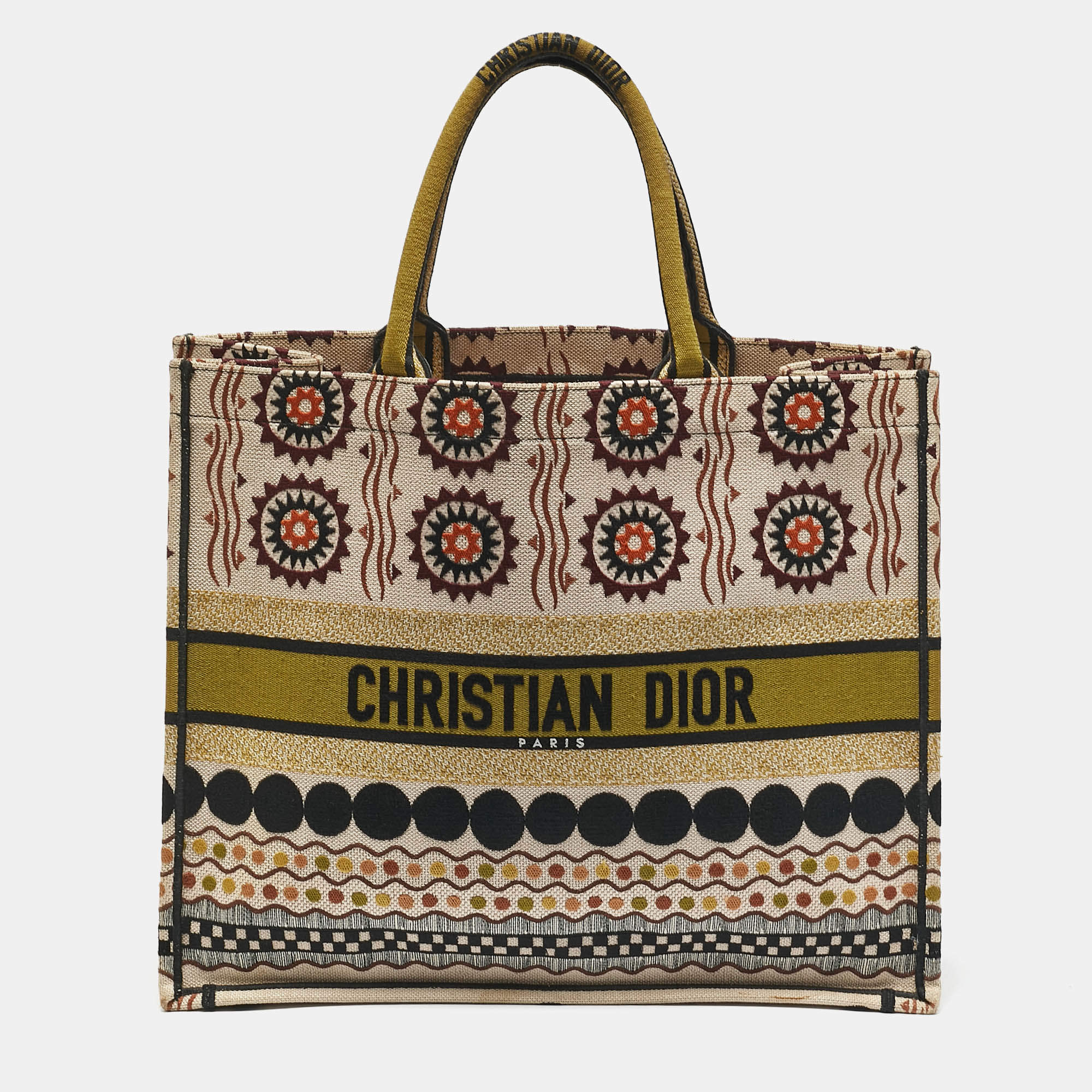 Dior Multicolor Forte Dei Marmi Embroidered Canvas Large Book Tote