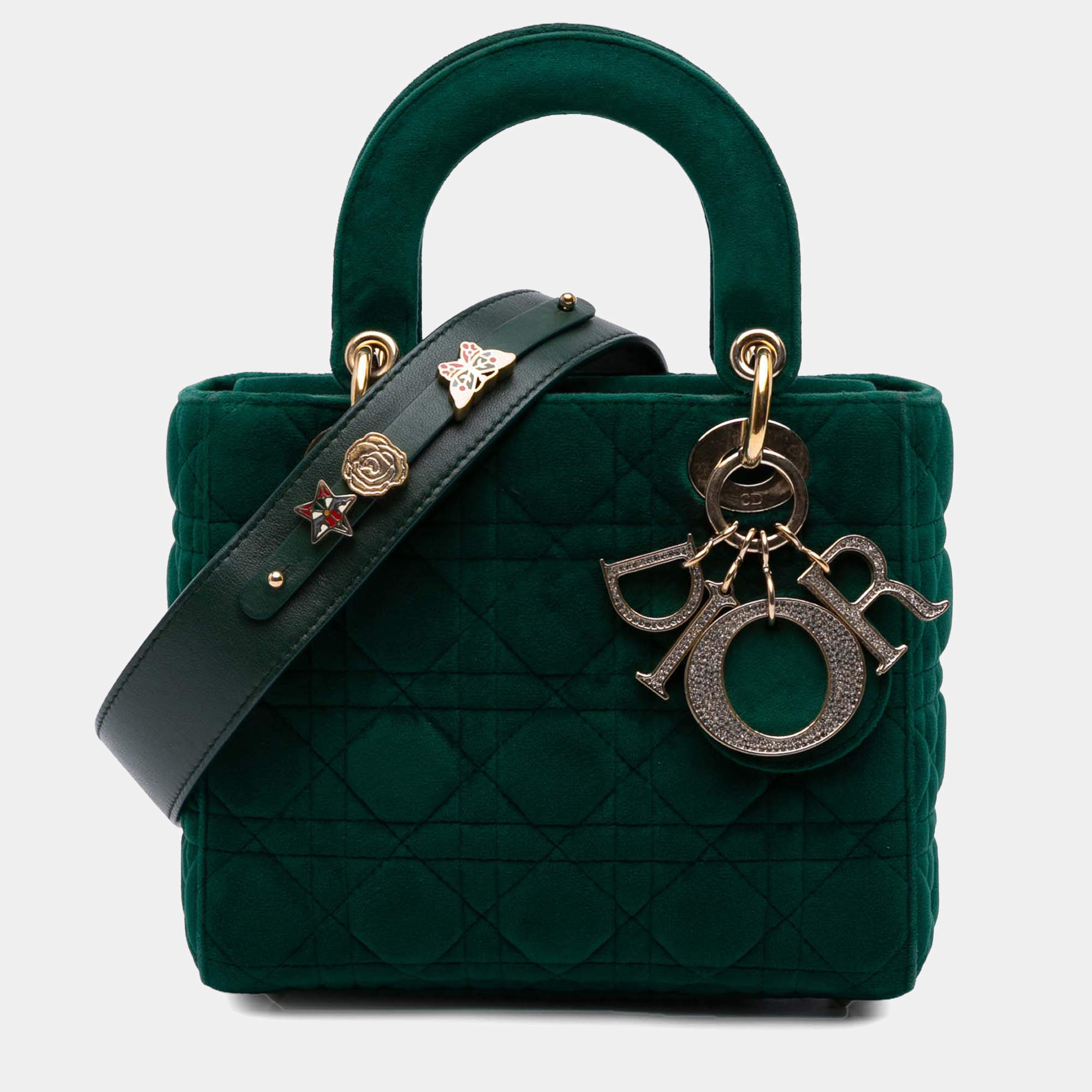 Dior Green Small Velvet Cannage My ABCDior Lady Dior