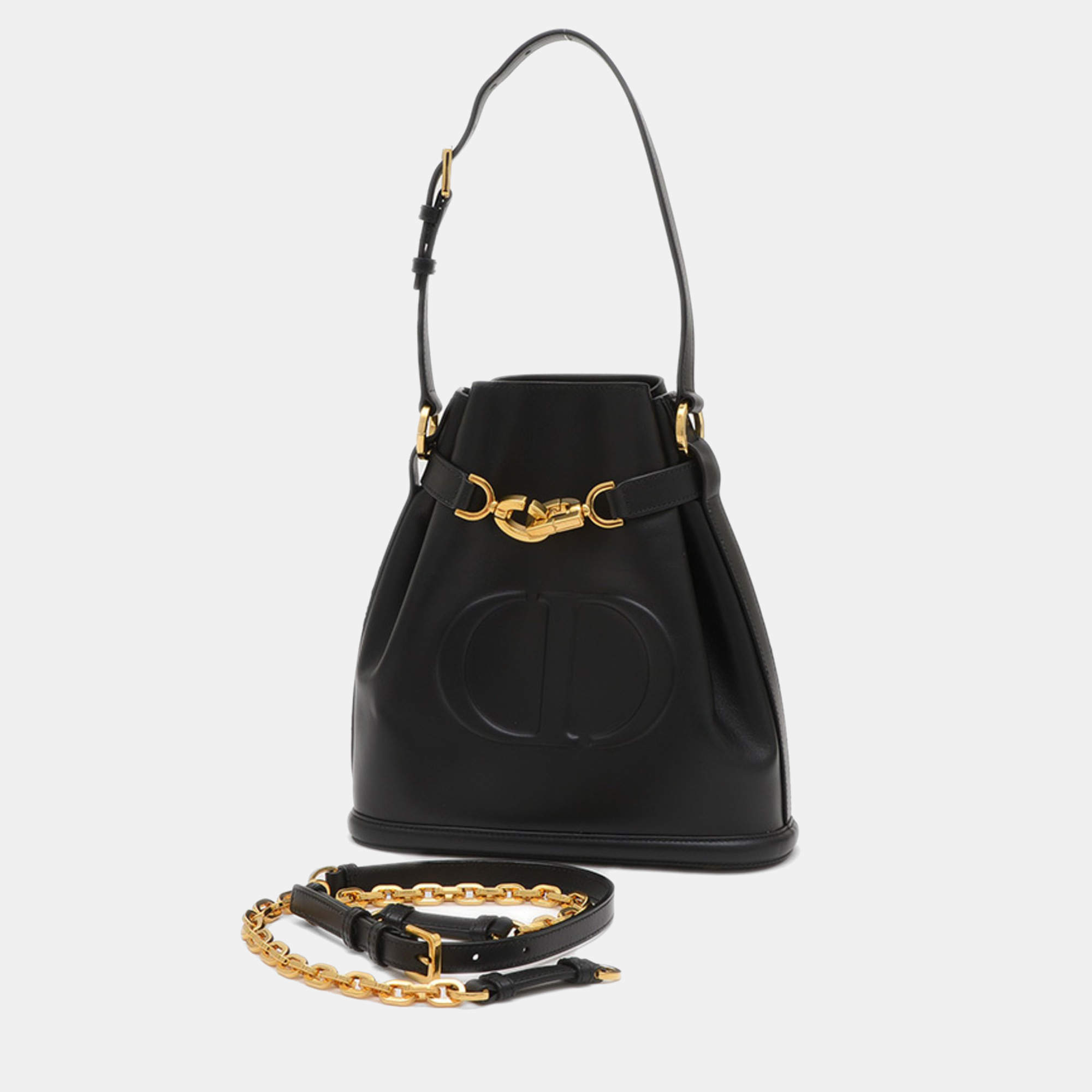 Christian Dior Black Leather Medium C'est Dior Shoulder Bag
