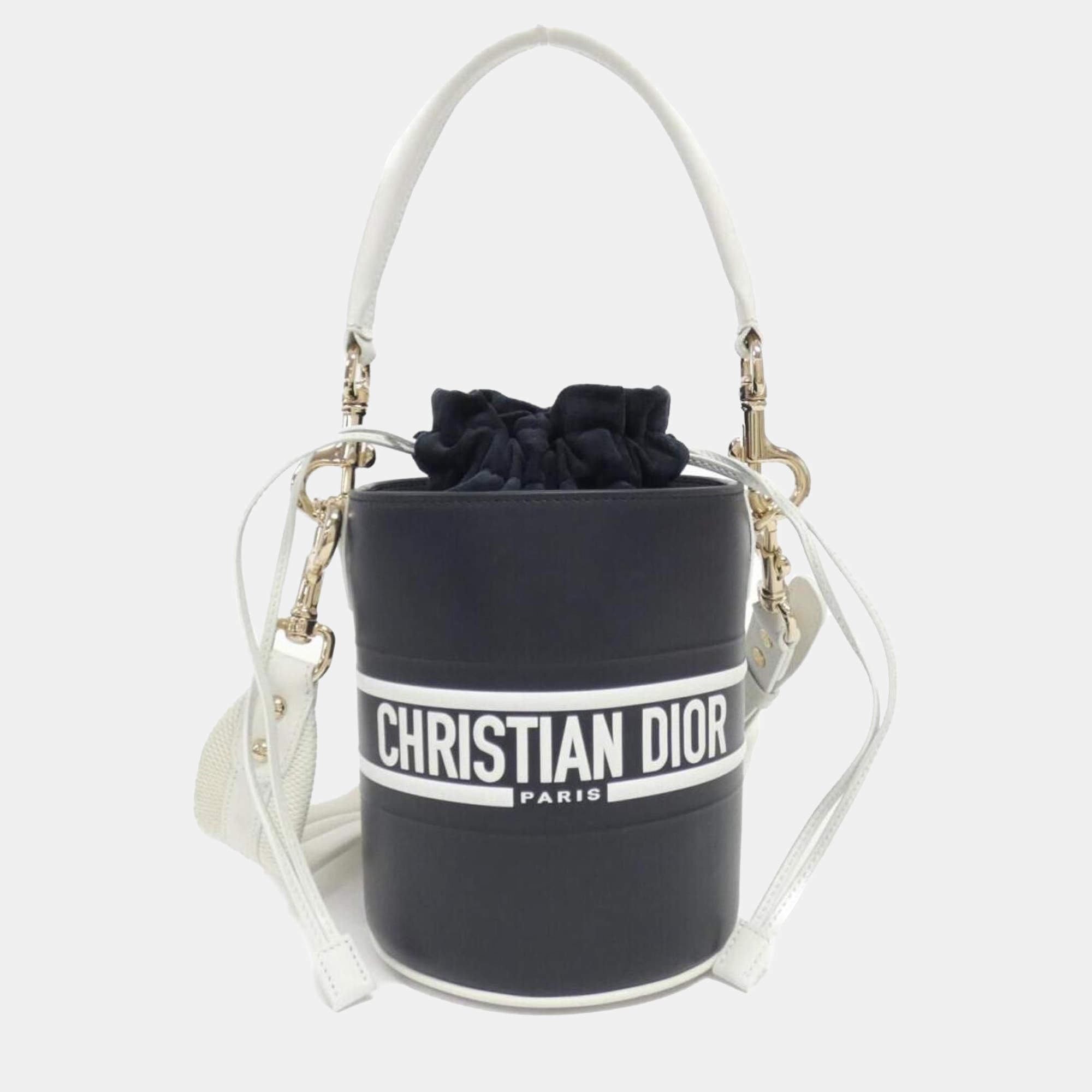 Dior Black Leather Vibe Micro Bucket Shoulder Bag