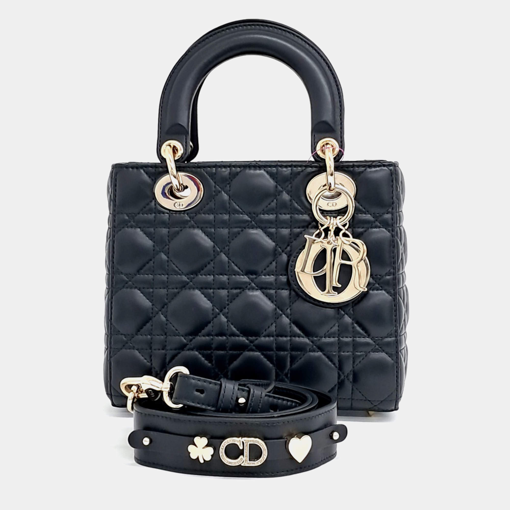 Dior Black Leather Cannage Lady Bag Small