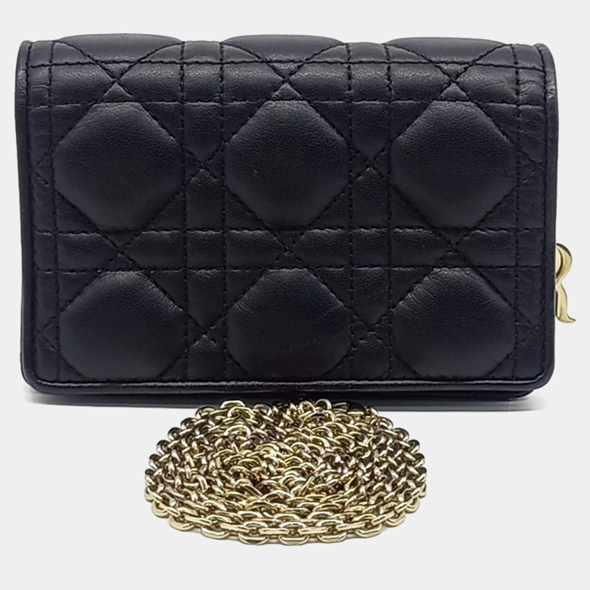 Dior Black Leather Cannage Belt Bag and Mini Crossbody Bag