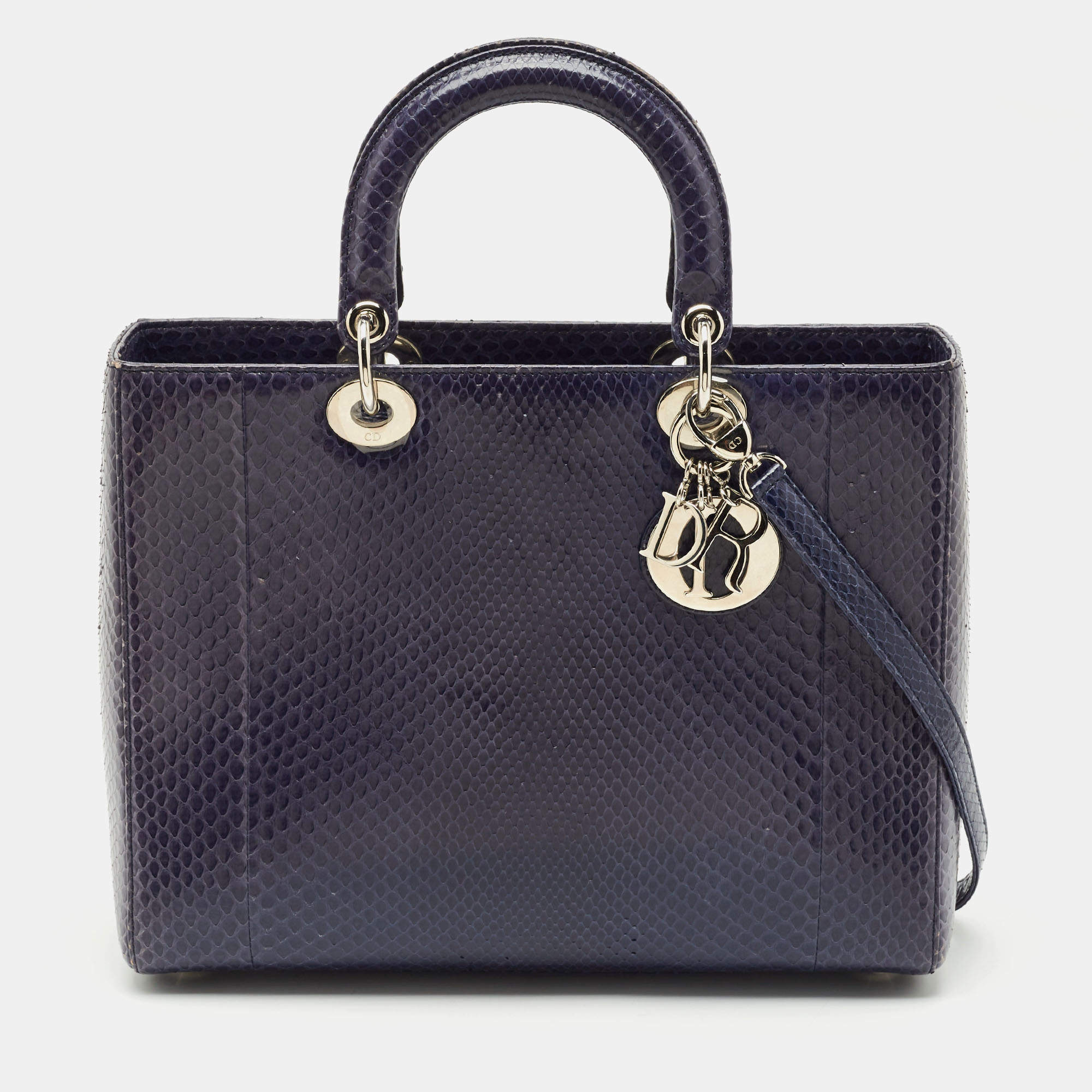 Dior Violet Python Large Lady Dior Tote