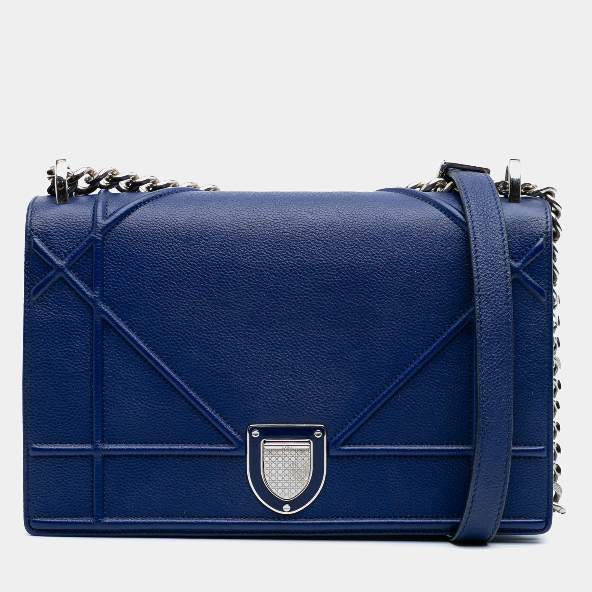Dior Blue Medium Grained Calfskin Diorama Flap
