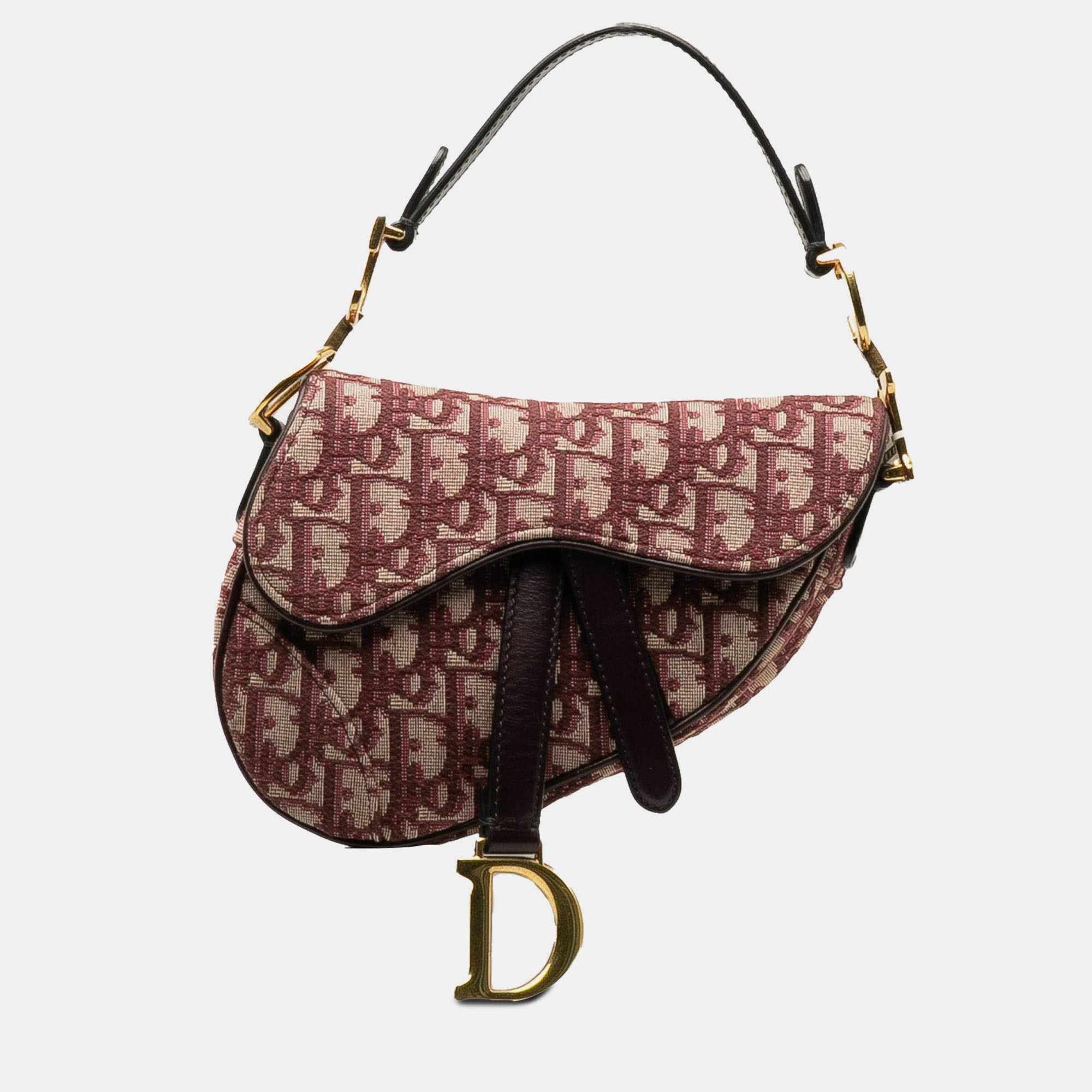 Dior Red Mini Oblique Canvas Saddle Bag