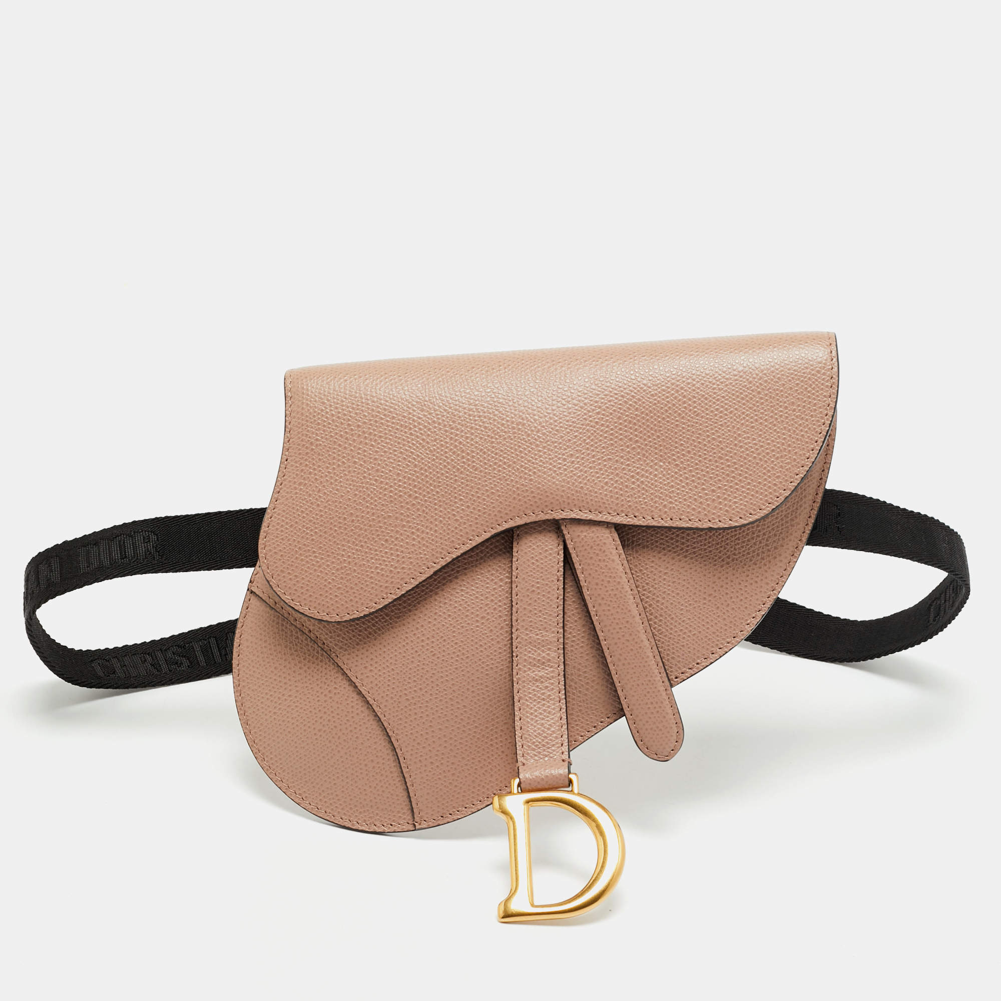 Dior Beige Leather Saddle Convertible Belt Bag