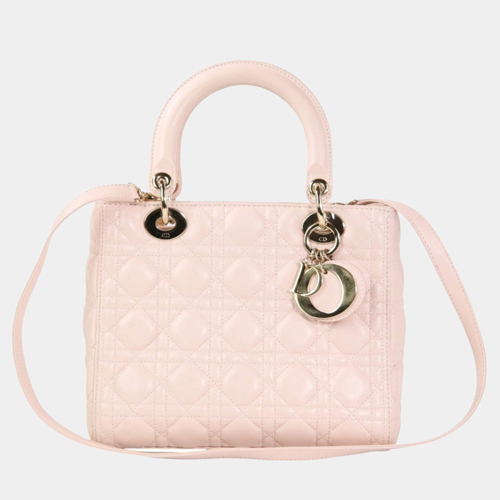  Christian Dior Lady Dior Pink Cannage Shoulder Bag 