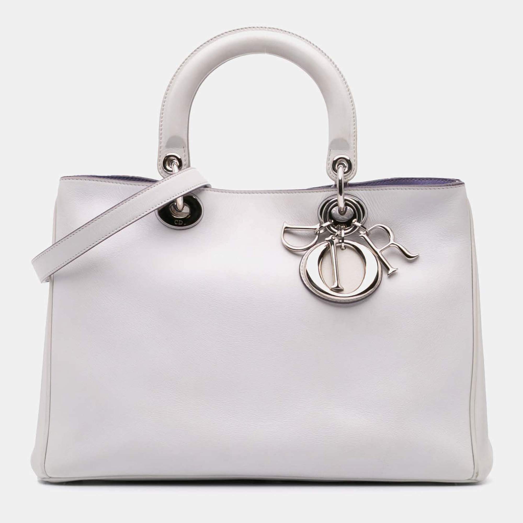 Dior Purple Medium Leather Diorissimo Satchel