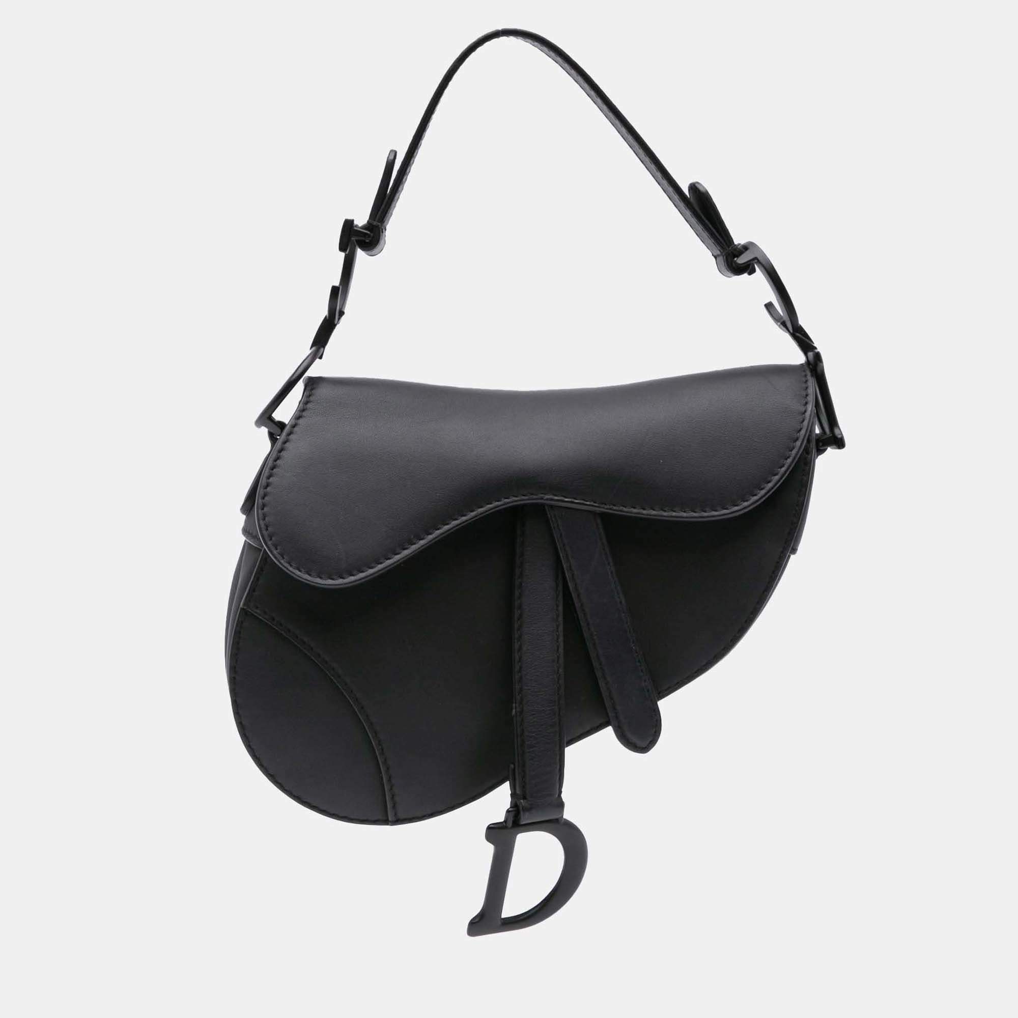 Dior Black Mini Ultra Matte Calfskin Saddle