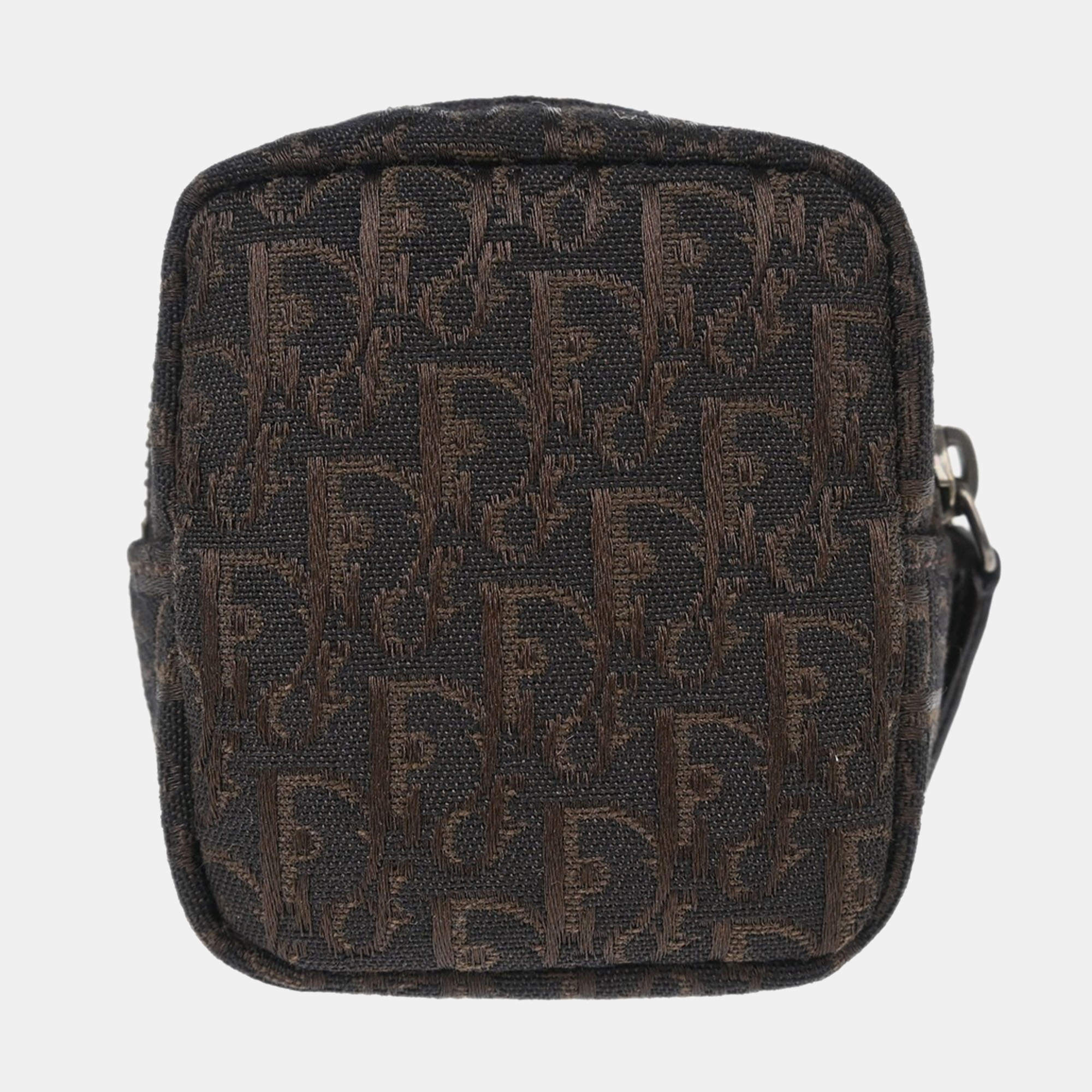 Dior Trotter Mini Brown Canvas Pouch Bag