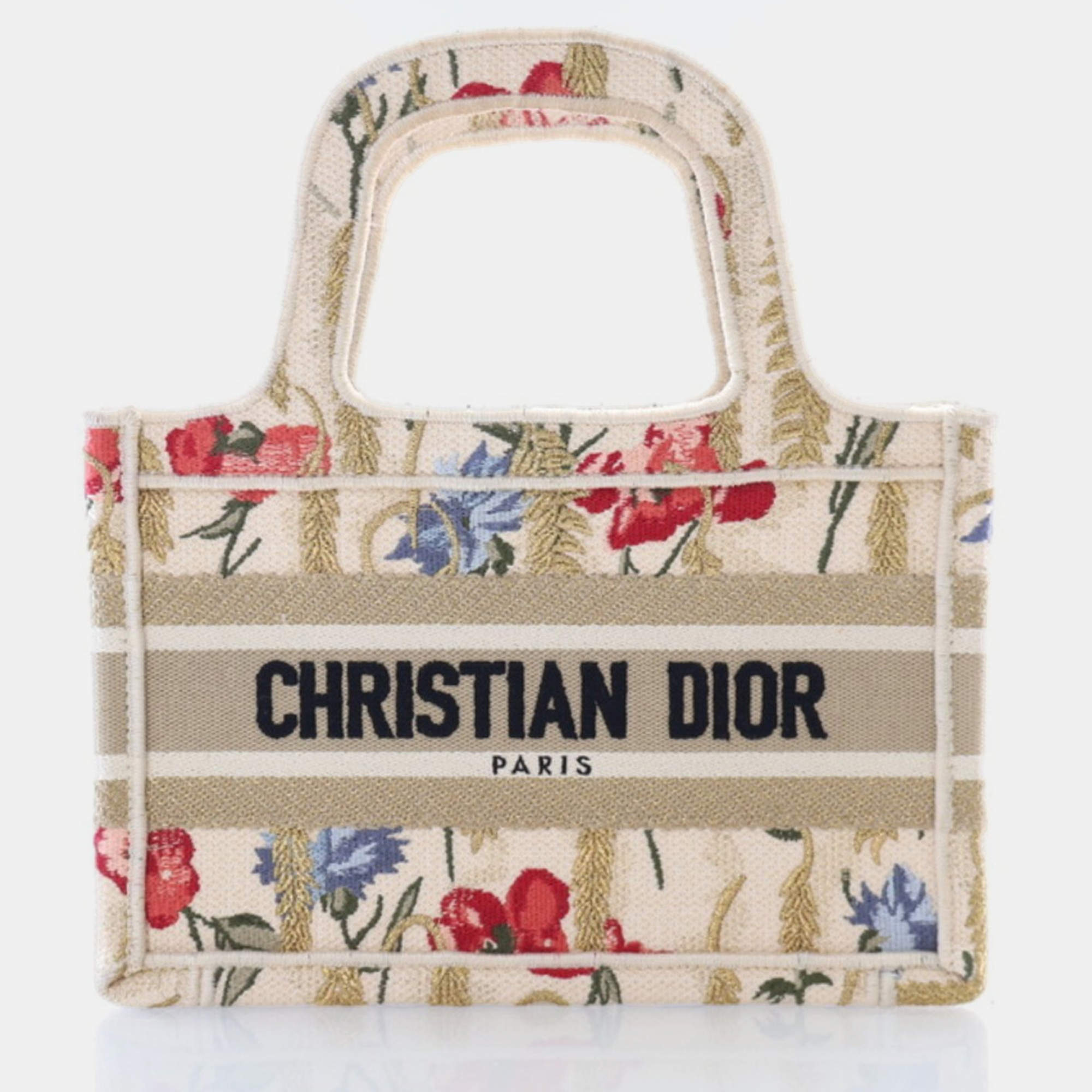 Dior Mini Canvas Hibiscus Book Tote