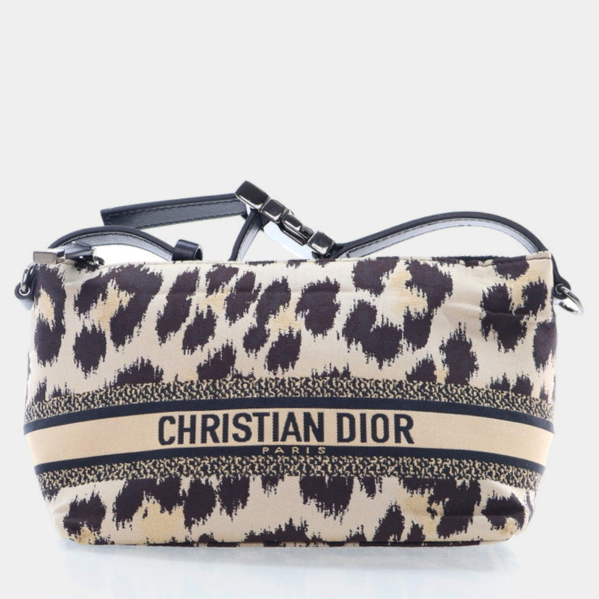 Dior Small Canvas Diortravel Leopard Nomad Pouch