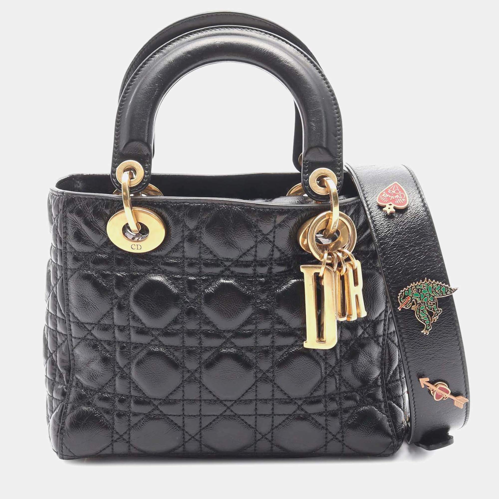 Dior Black Small Crinkled Patent Cannage My ABCDior Lady Dior